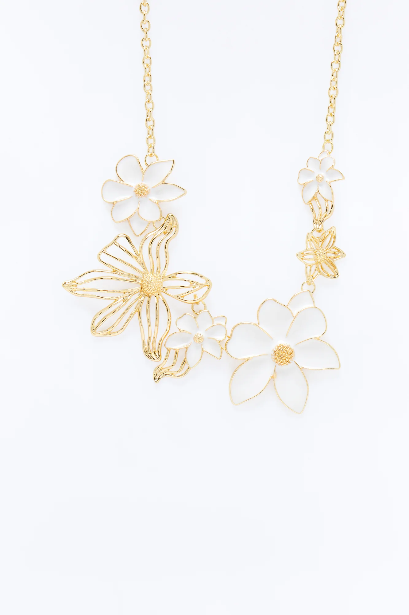 No Rain No Flowers Necklace - White/Gold - Image 3