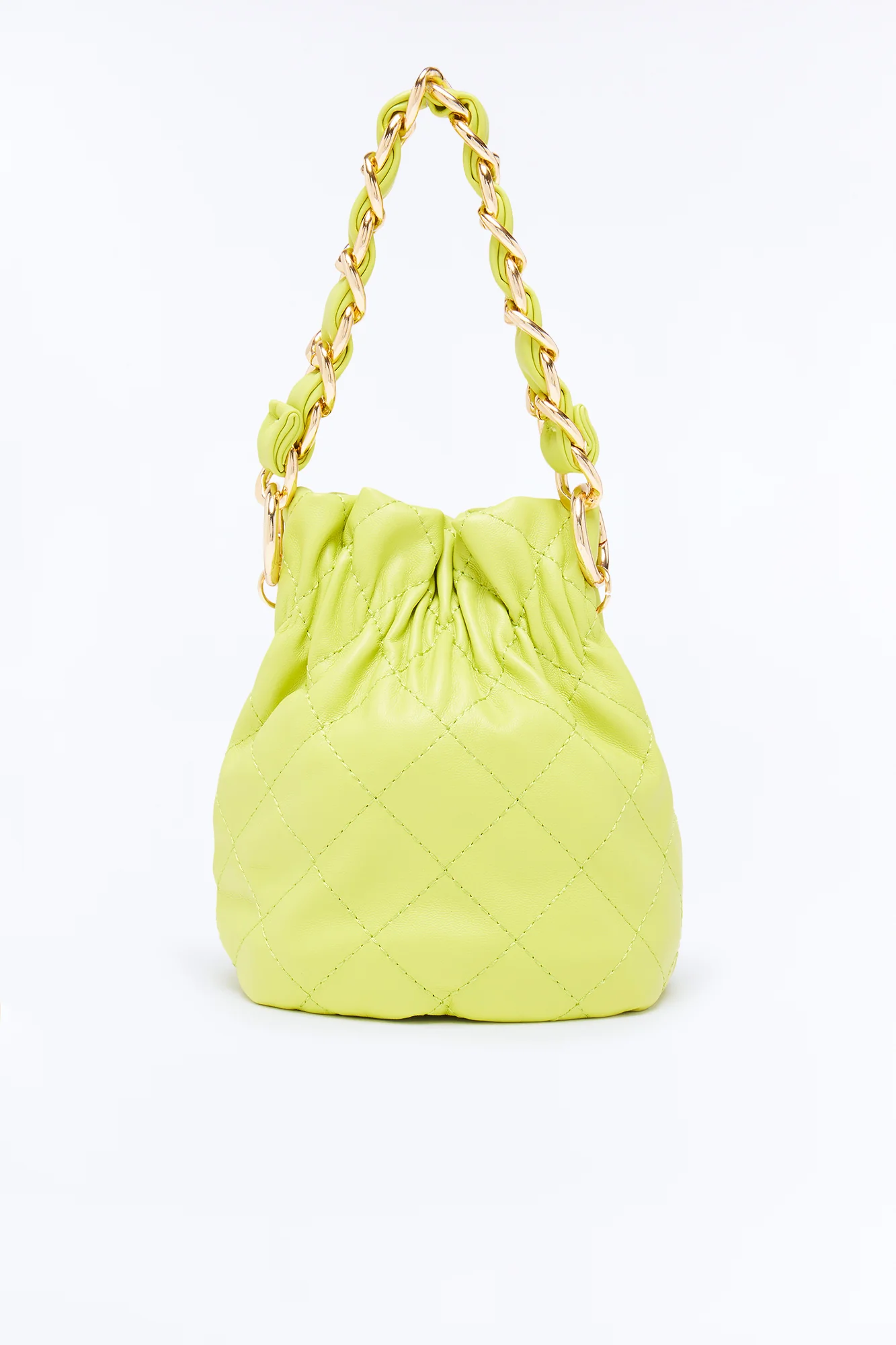 No Space For Your BS Quilted Bucket Bag - Chartreuse - Image 3