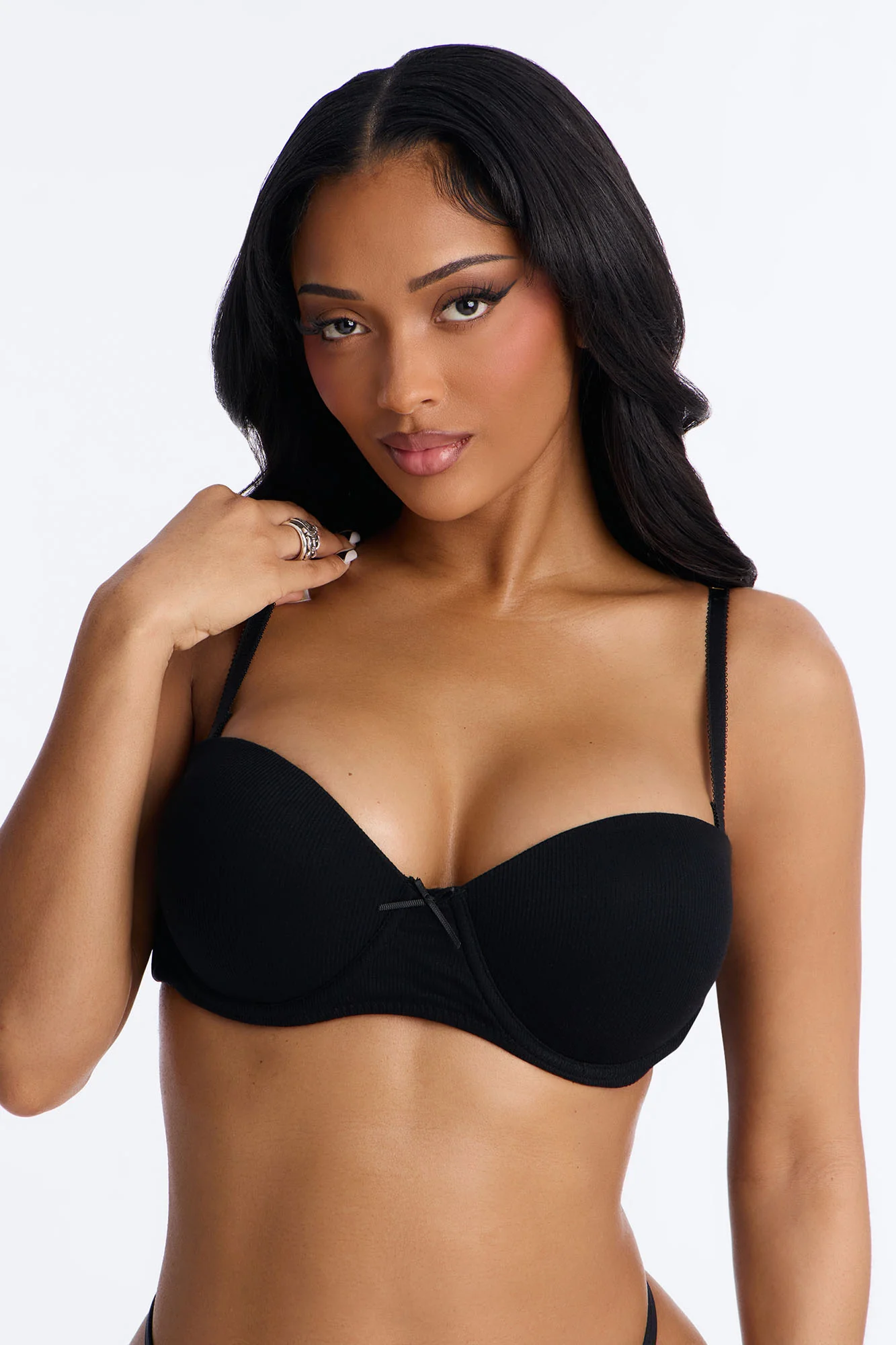 No Strings Balconette Bra - Black