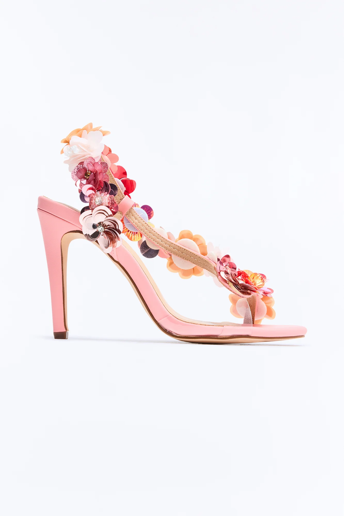 Noahala Floral Heels - Pink/combo