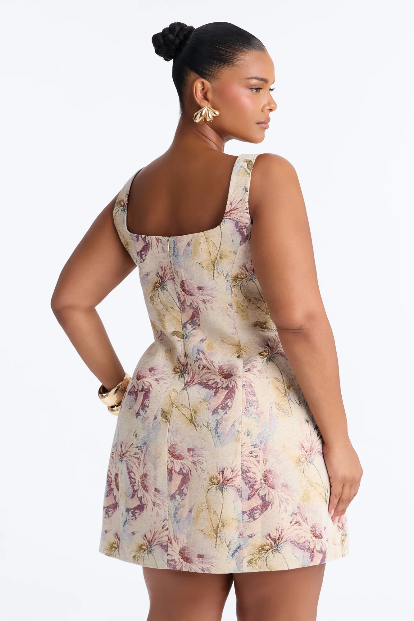 Noelle Floral Jacquard Mini Dress - Natural/Combo - Image 8