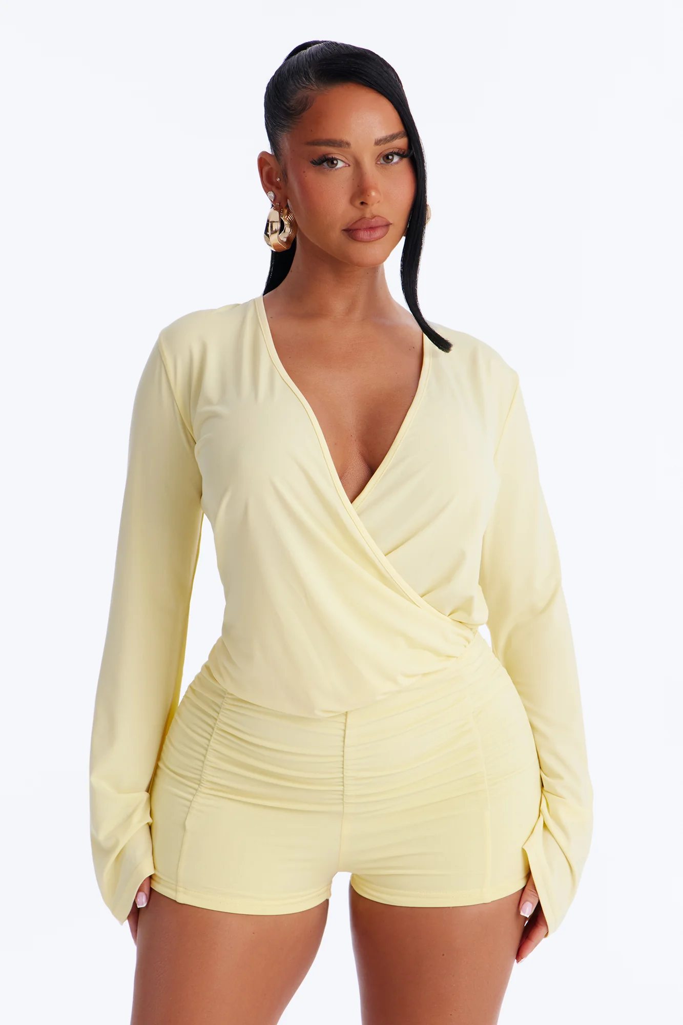 Nora Micro Short Romper - Yellow - Image 2