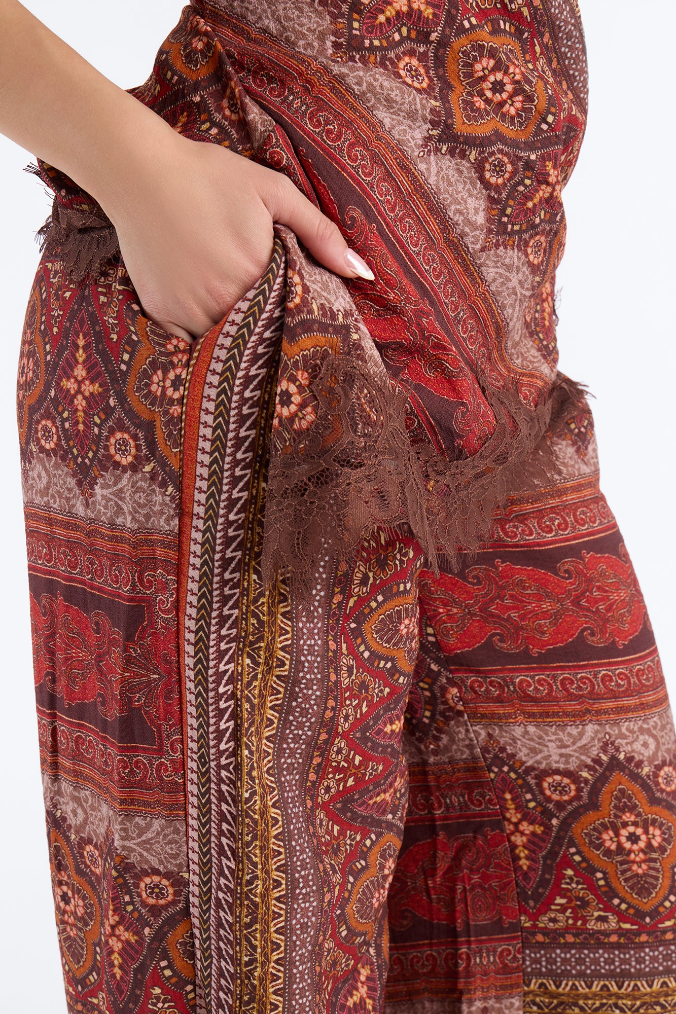 Normani Paisley Halter Pant Set - Rust/combo - Image 3