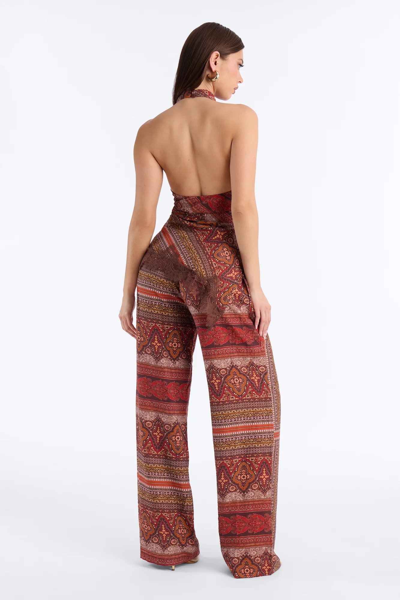 Normani Paisley Halter Pant Set - Rust/combo - Image 4