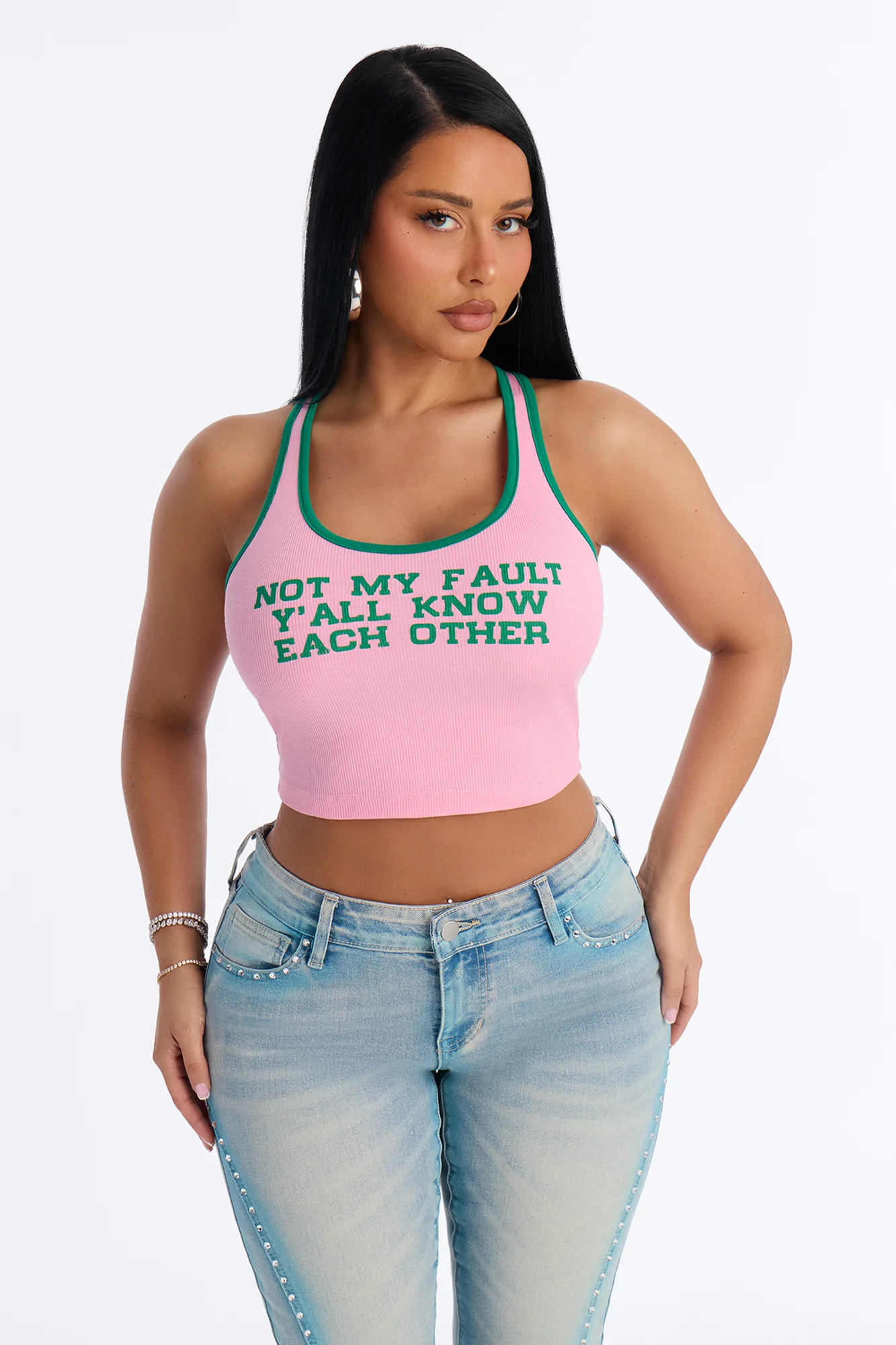 Not My Fault Y'all Know Each Other Tank Top - Pink