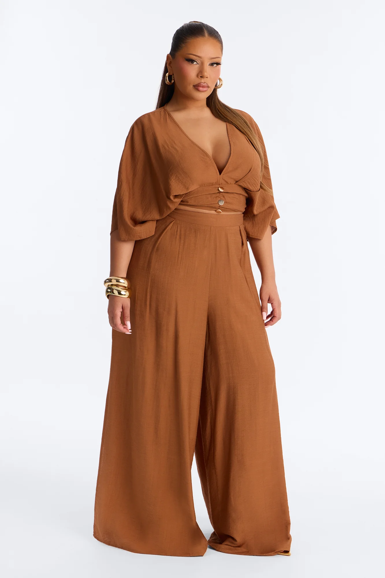 Not So Complicated Linen Pant Set - Rust - Image 5