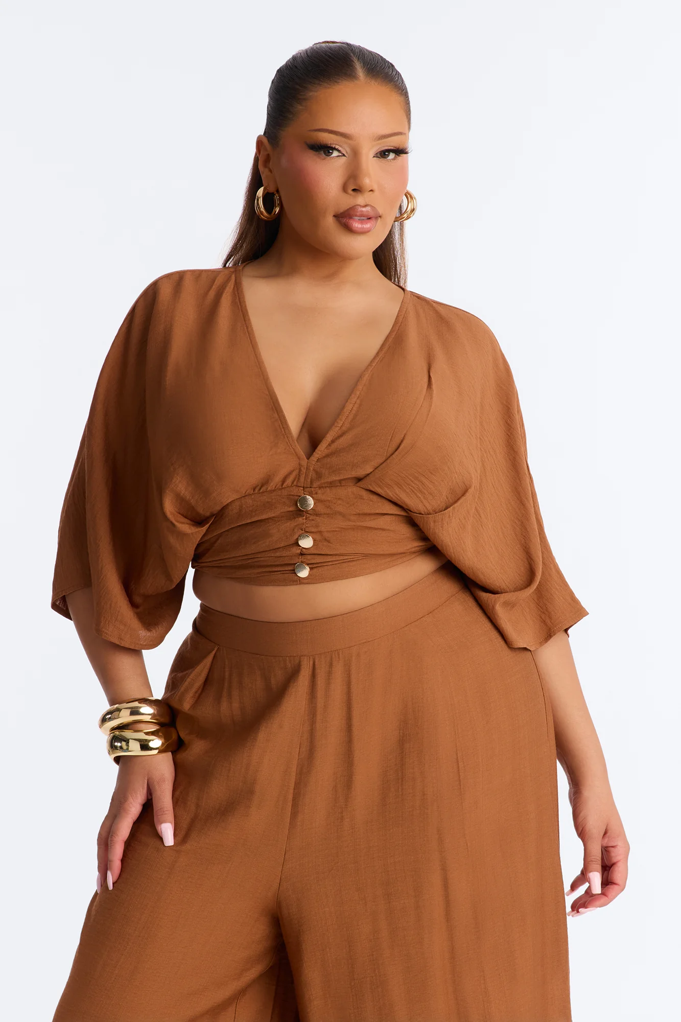 Not So Complicated Linen Pant Set - Rust - Image 6