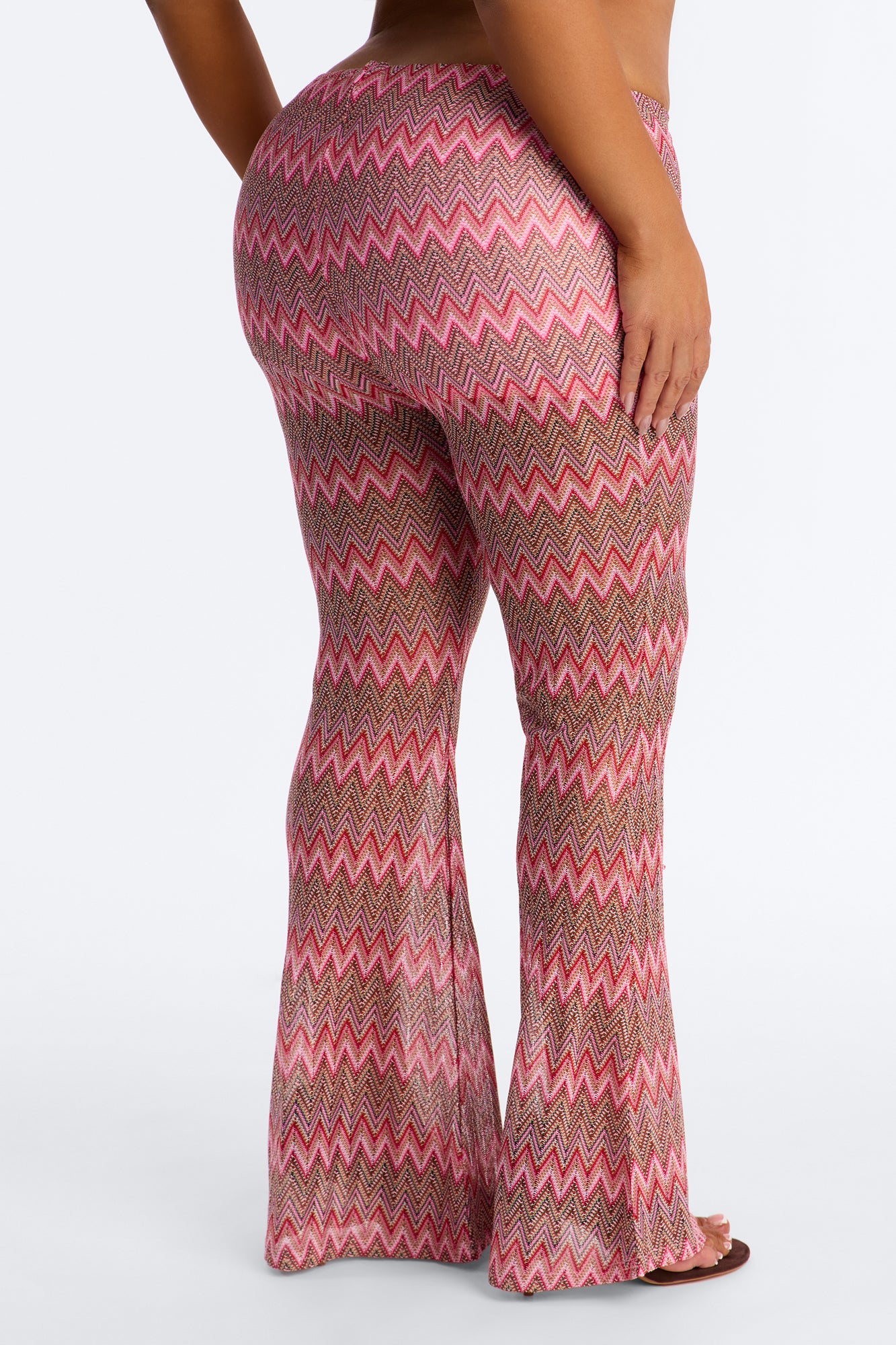 Not Your Muse Festival Crochet Flare Pant 33″ - Pink/combo - Image 7