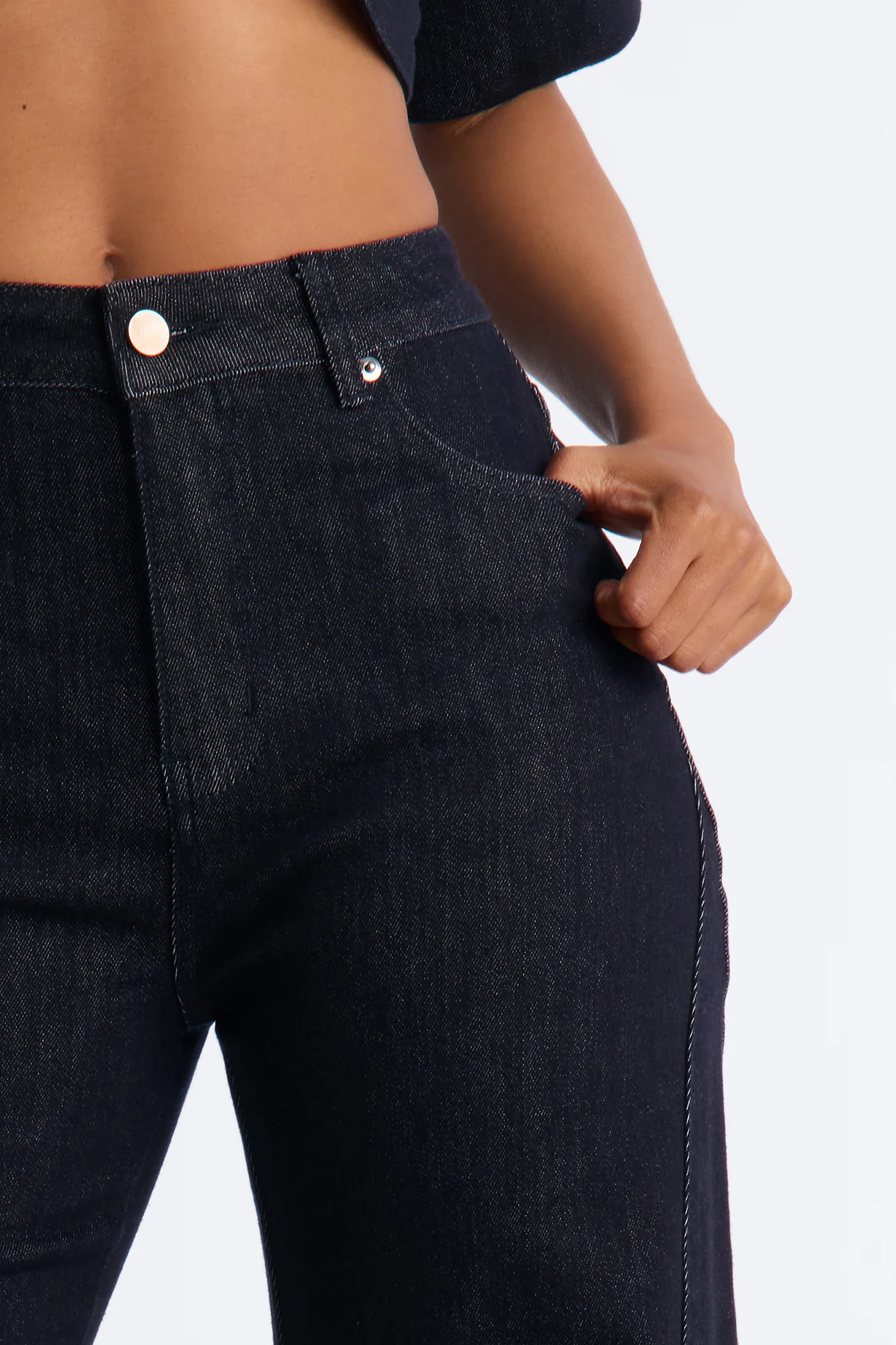 Not Yours Wide Leg Jeans - Dark Denim - Image 3