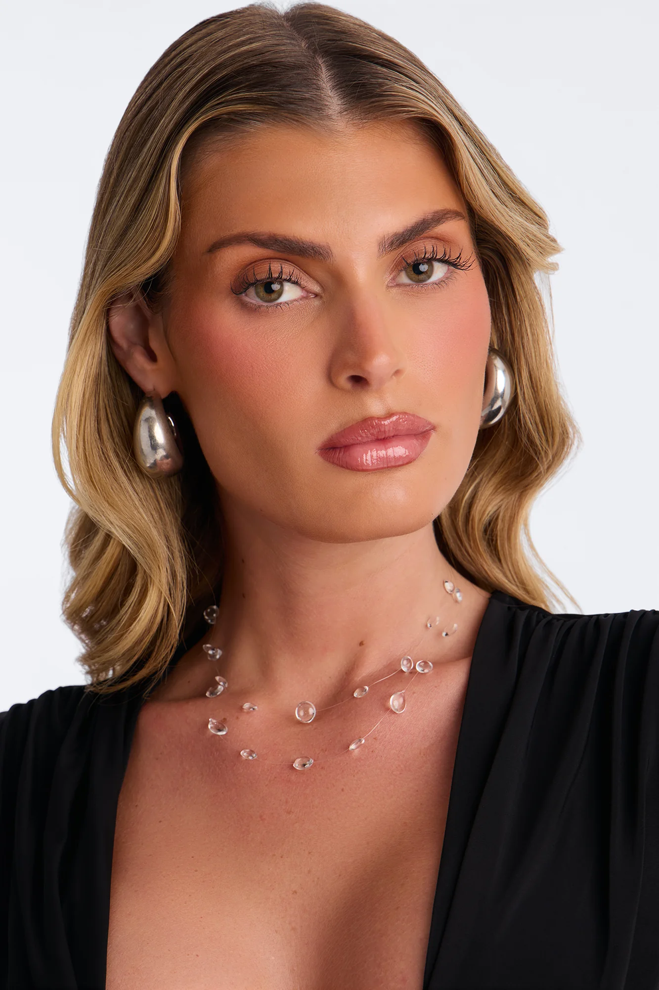 Nothing Here Clear Layered Necklace - Clear - Image 2