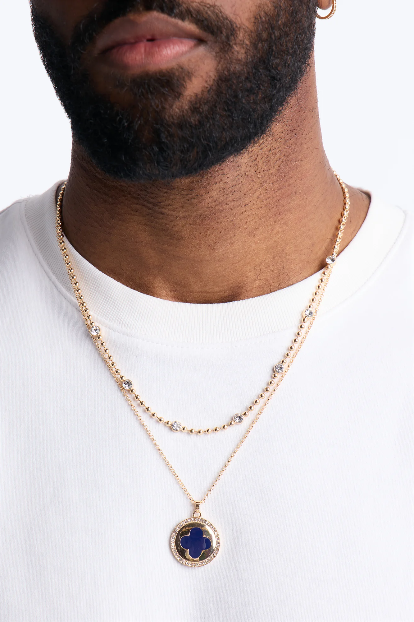 Notre Dame Clover Chain Necklace Set - Gold