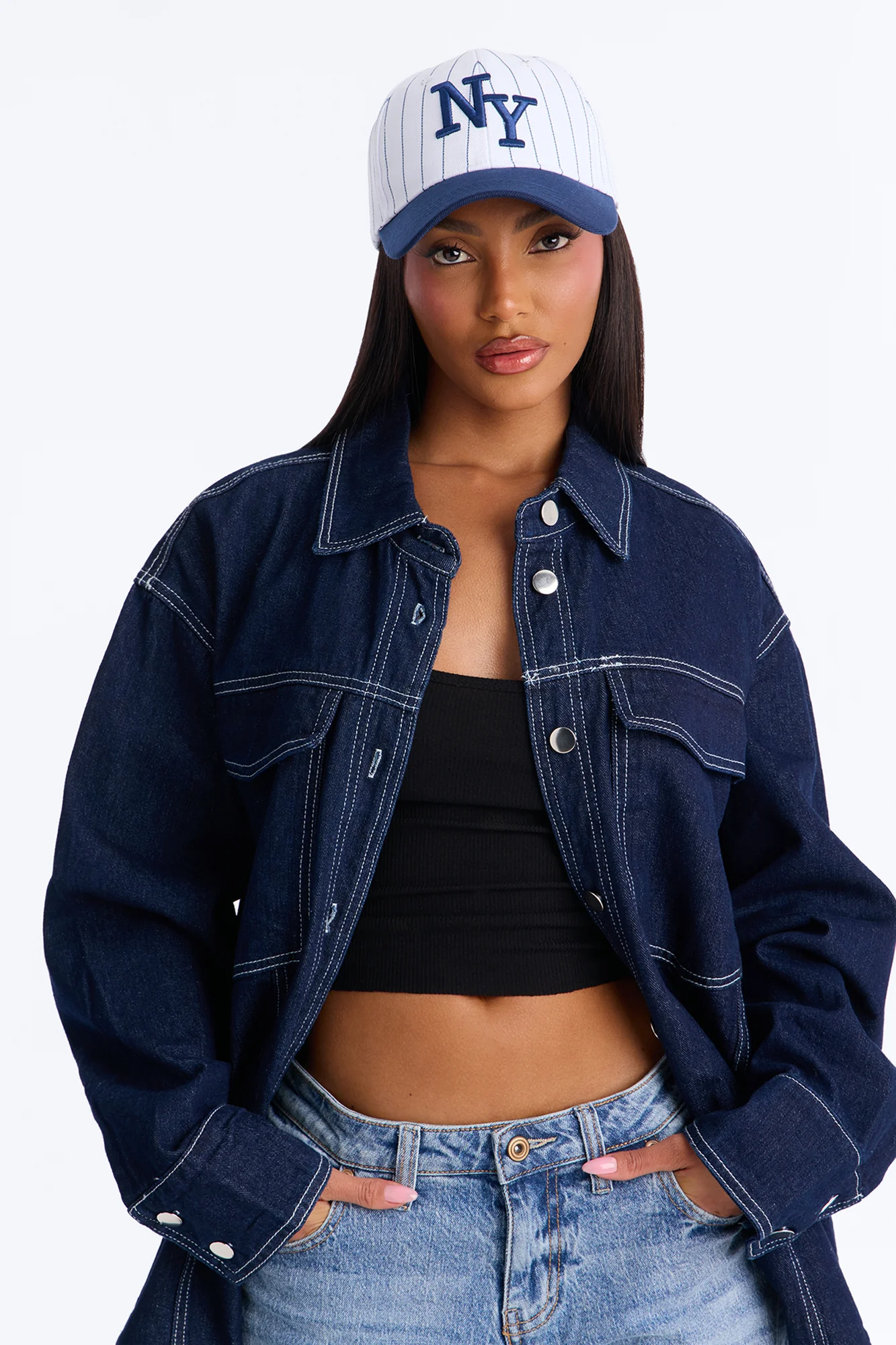 NY City Gurl Baseball Hat - Navy/combo