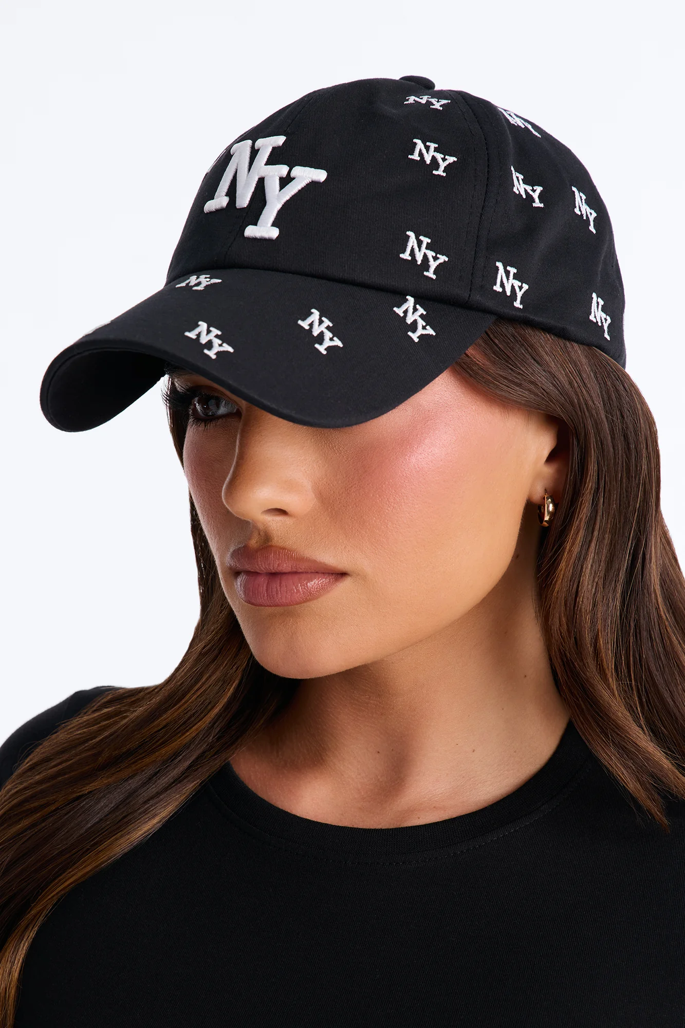 NY On Repeat Baseball Hat - Black/combo