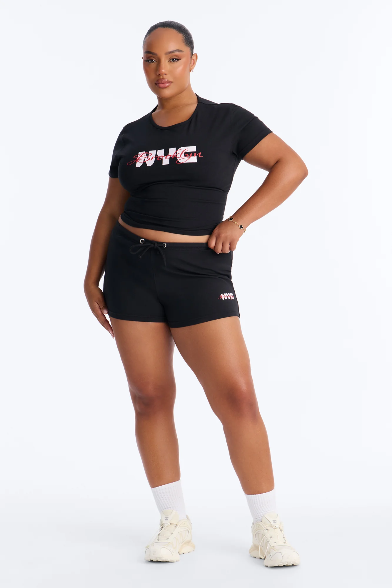 NYC Brooklyn Micro Short Set - Black - Image 6