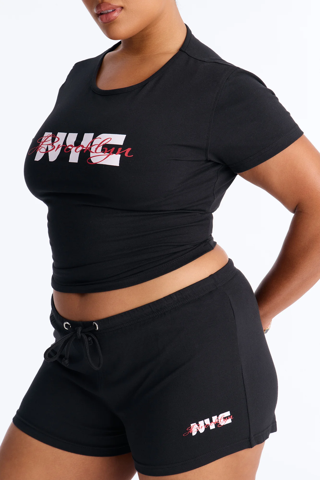 NYC Brooklyn Micro Short Set - Black - Image 7