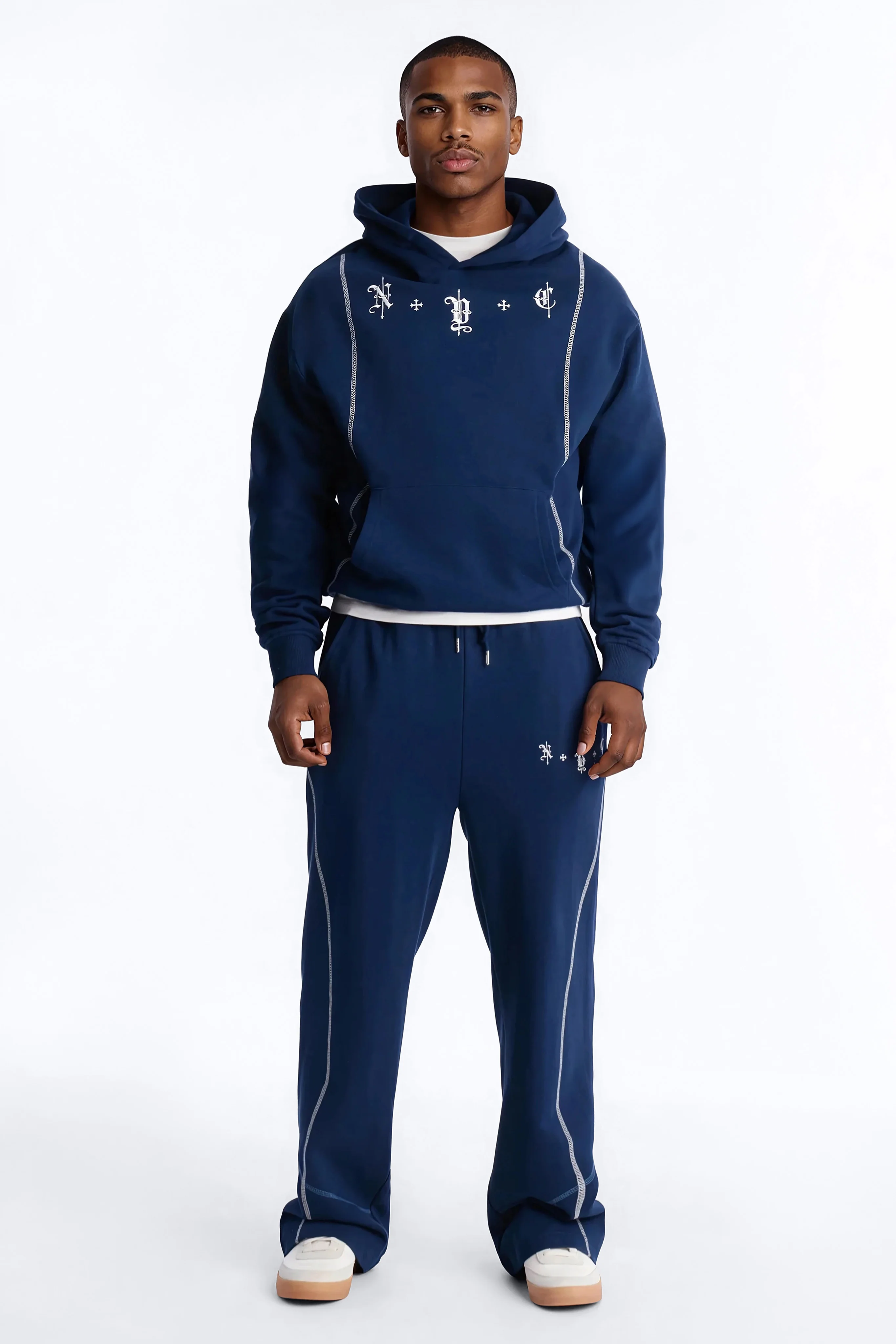 NYC Embroidered Hoodie - Navy - Image 2