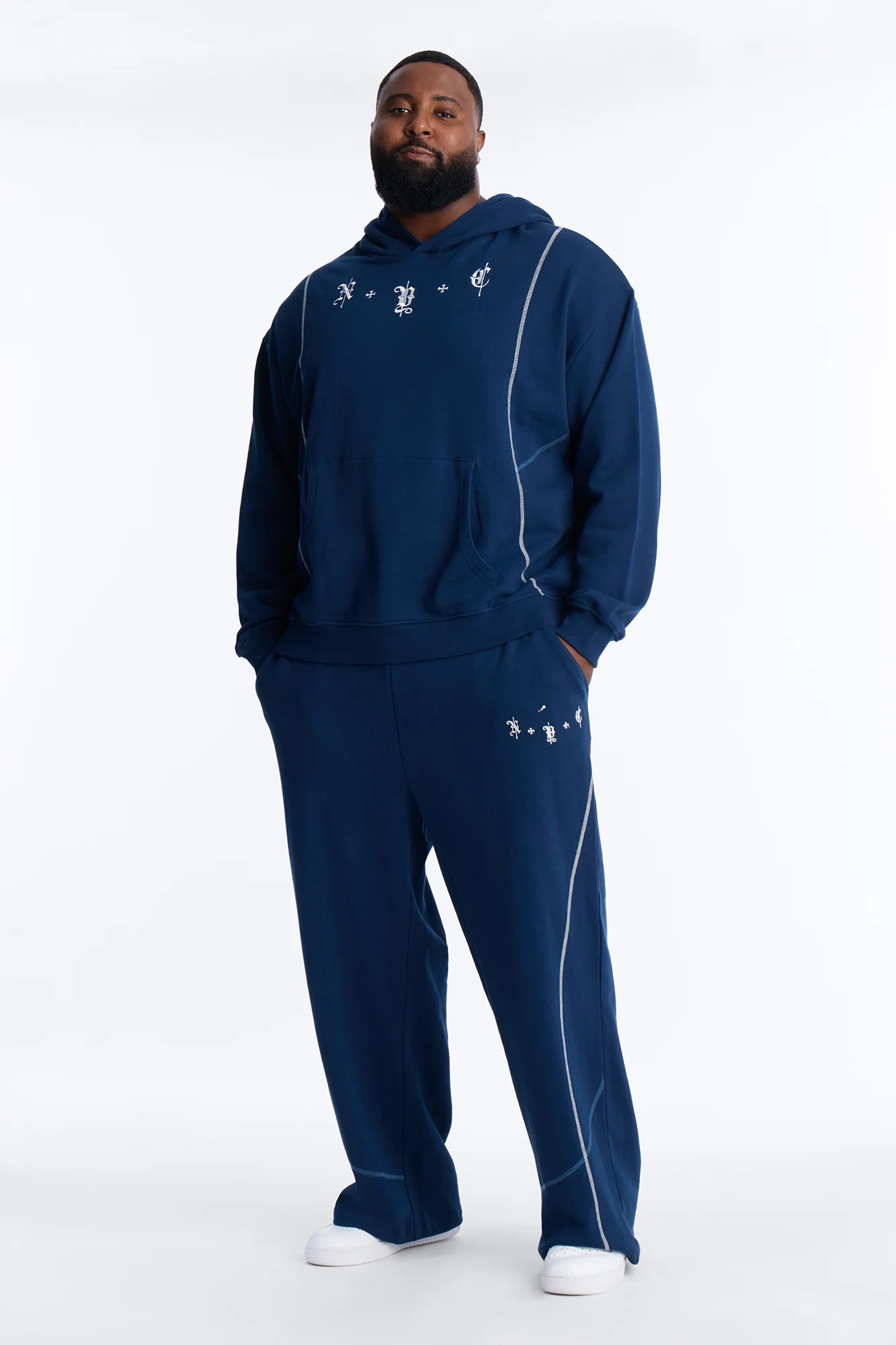 NYC Embroidered Hoodie - Navy - Image 5