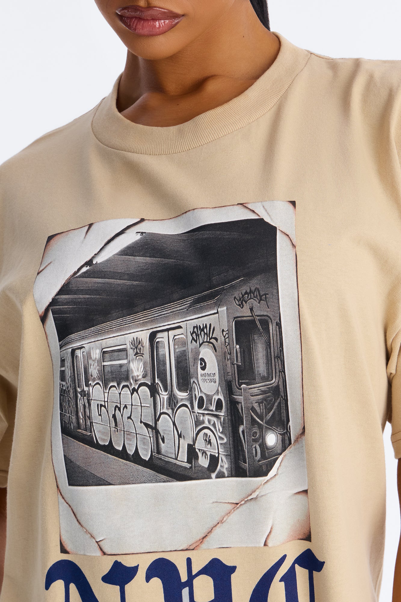 NYC Forever Muse Boxy Tee - Beige - Image 3