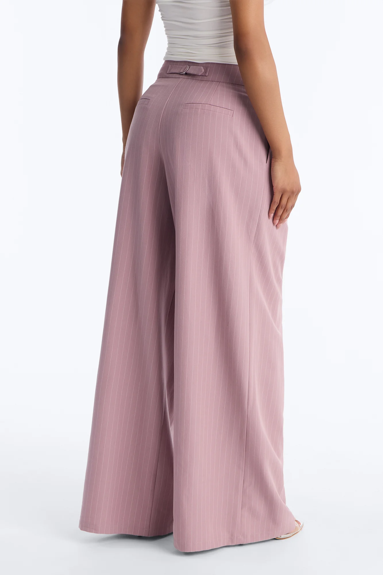Nyla Low Rise Pleated Wide Leg Trouser Pant 33″ - Orchid - Image 5