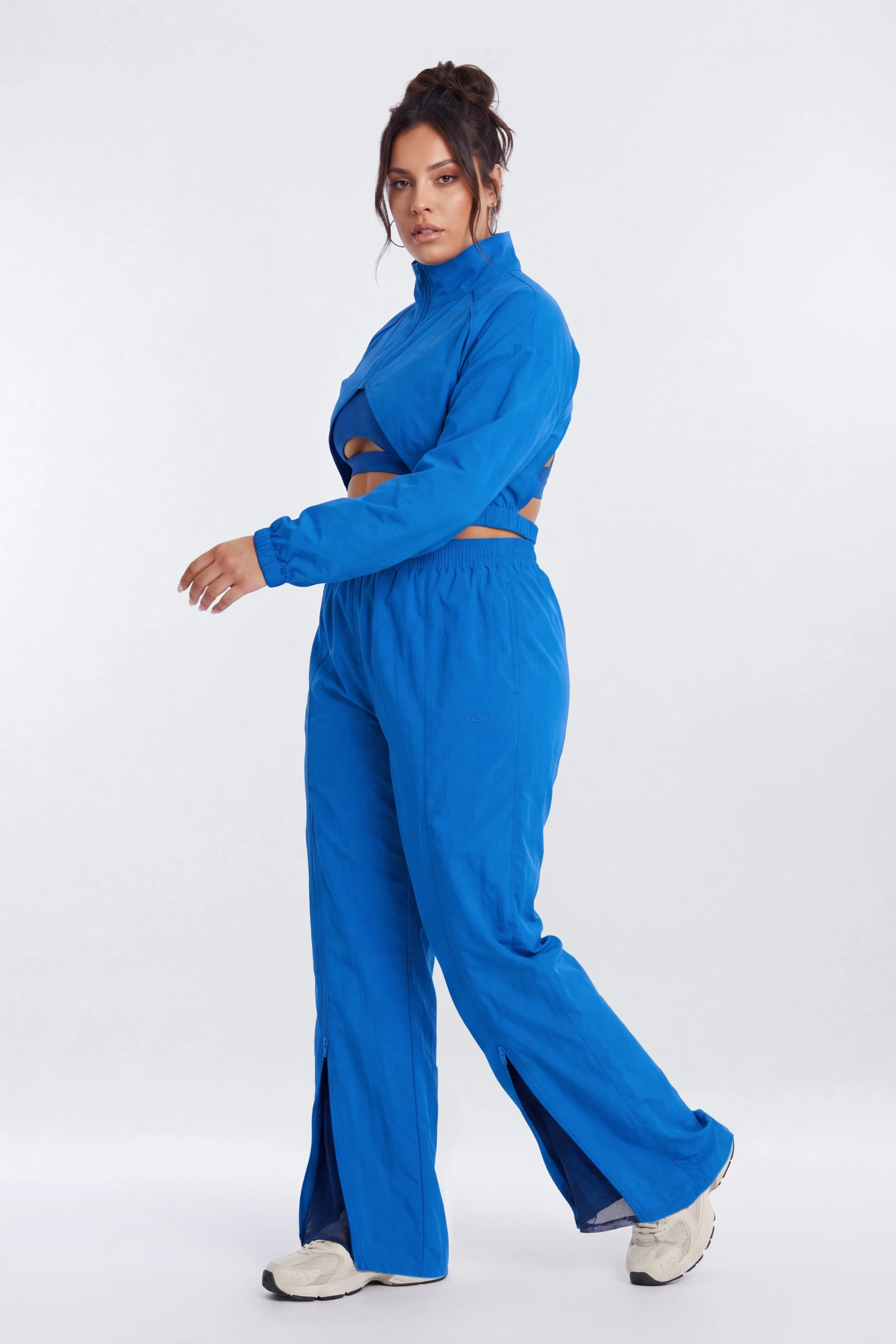 CoreNylon 31″ Zipper Windbreaker Track Pant - Blue - Image 7