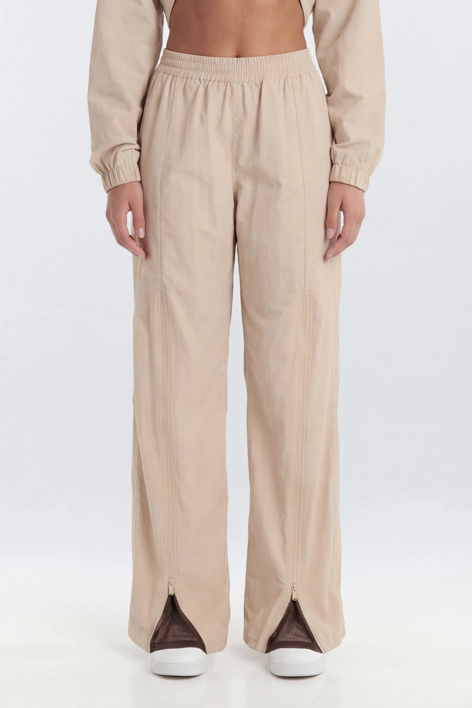 CoreNylon 31″ Zipper Windbreaker Track Pant - Taupe - Image 2