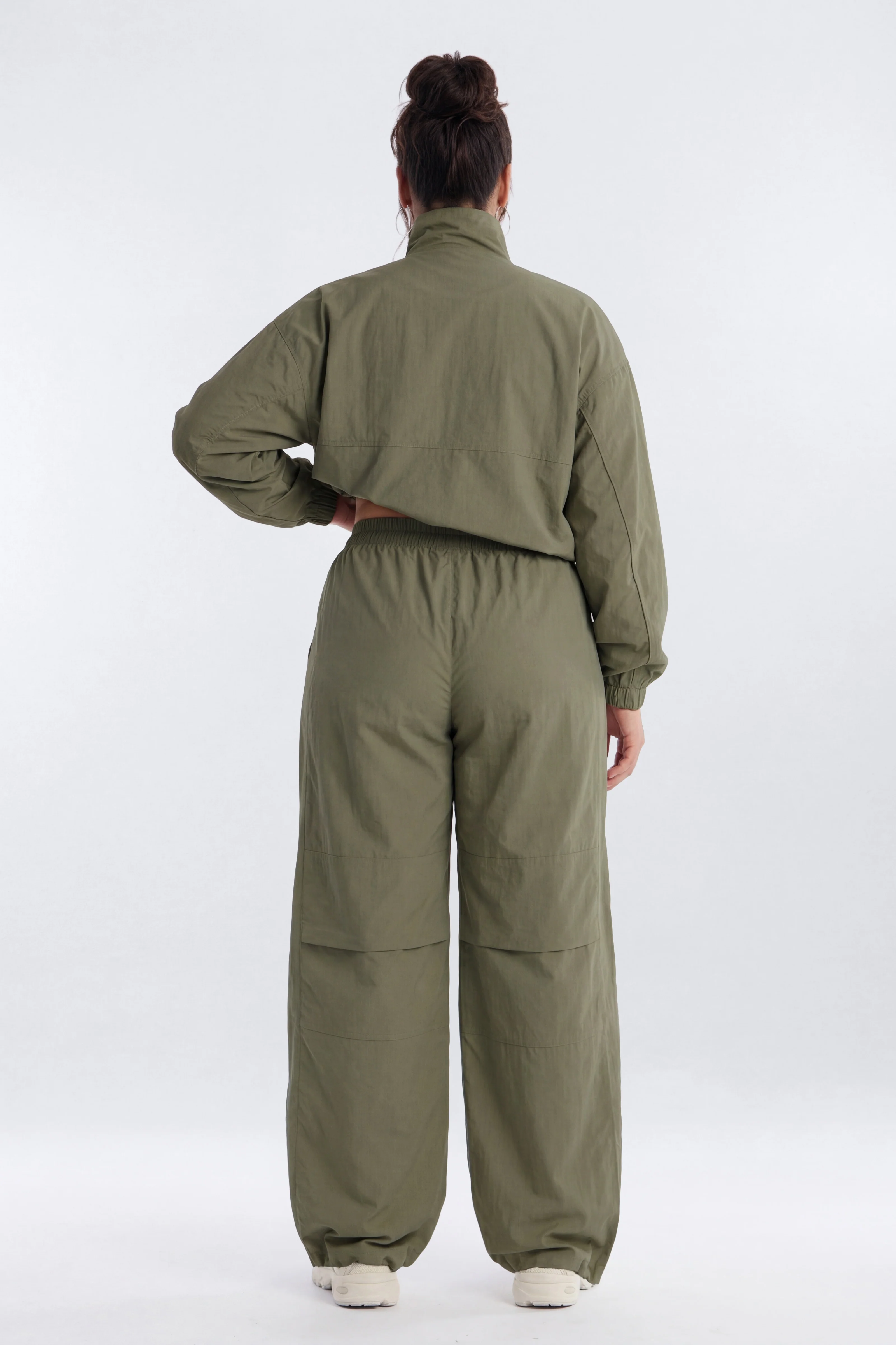 CoreNylon 32″ Wide Leg Track Pant - Moss - Image 8