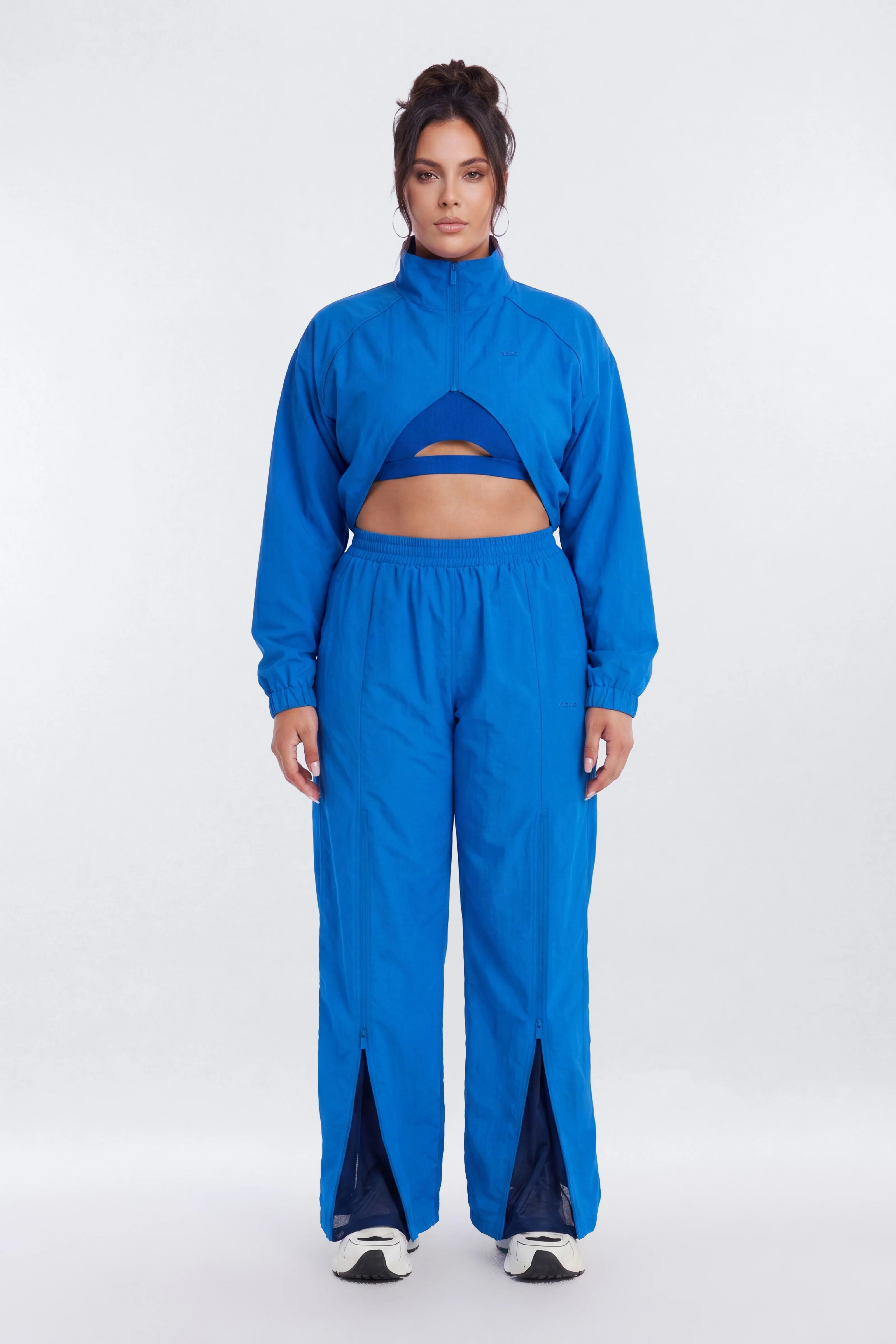 CoreNylon Cropped Windbreaker Sports Jacket - Blue - Image 6