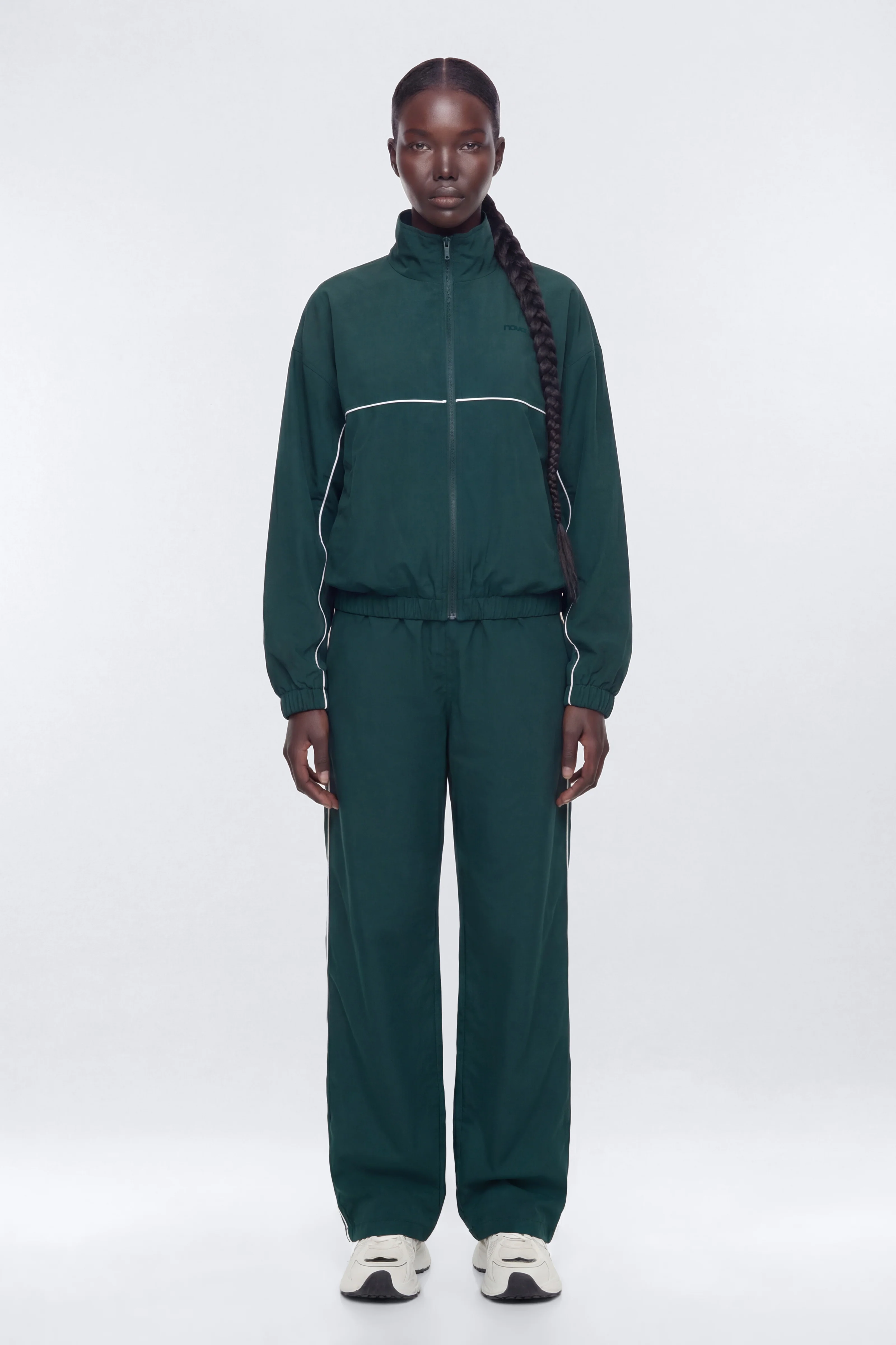 CoreNylon Mock Neck Full Zip Track Jacket - Green/combo - Image 3