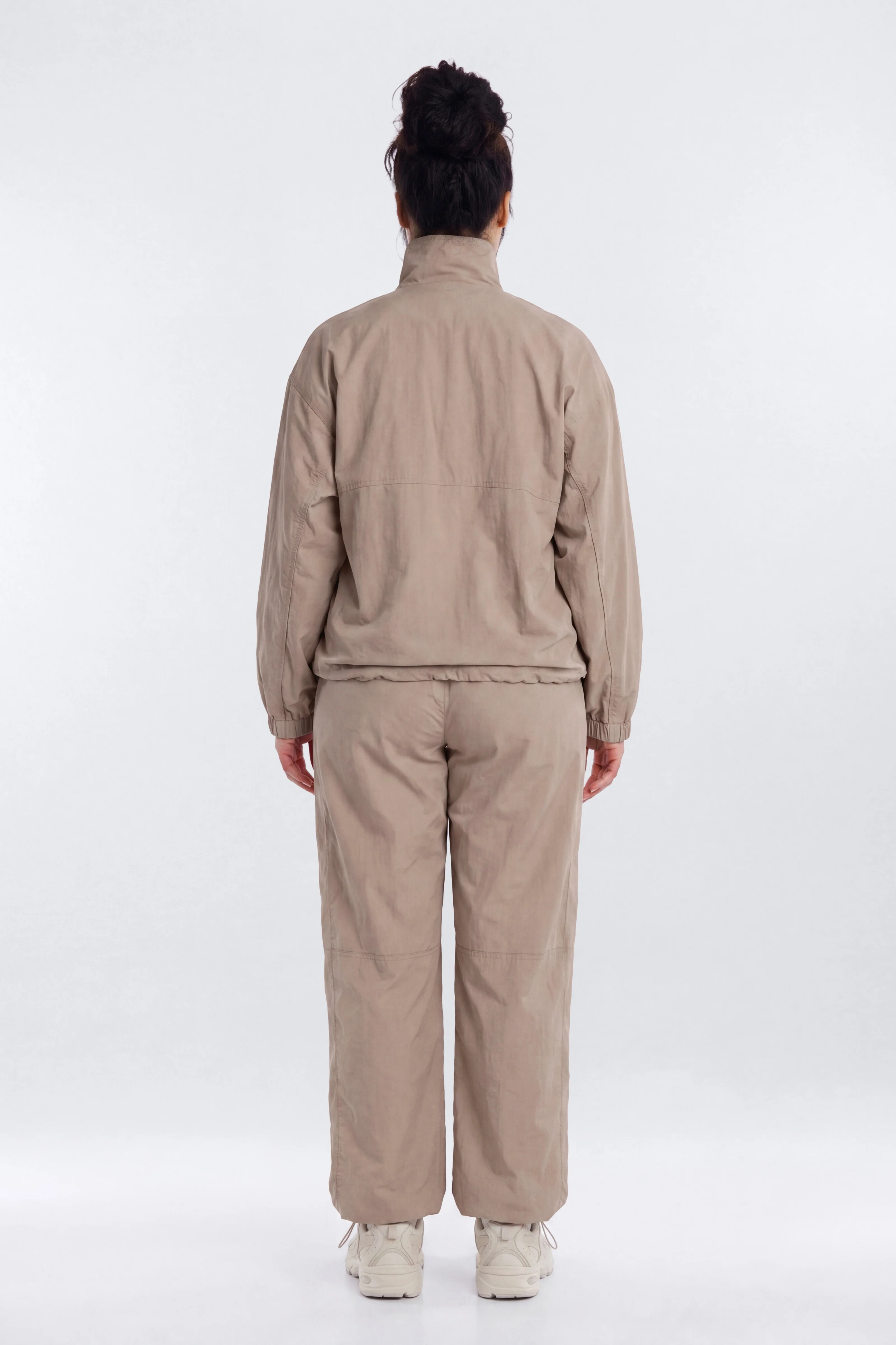 CoreNylon Mock Neck Half Zip Track Jacket - Taupe - Image 7