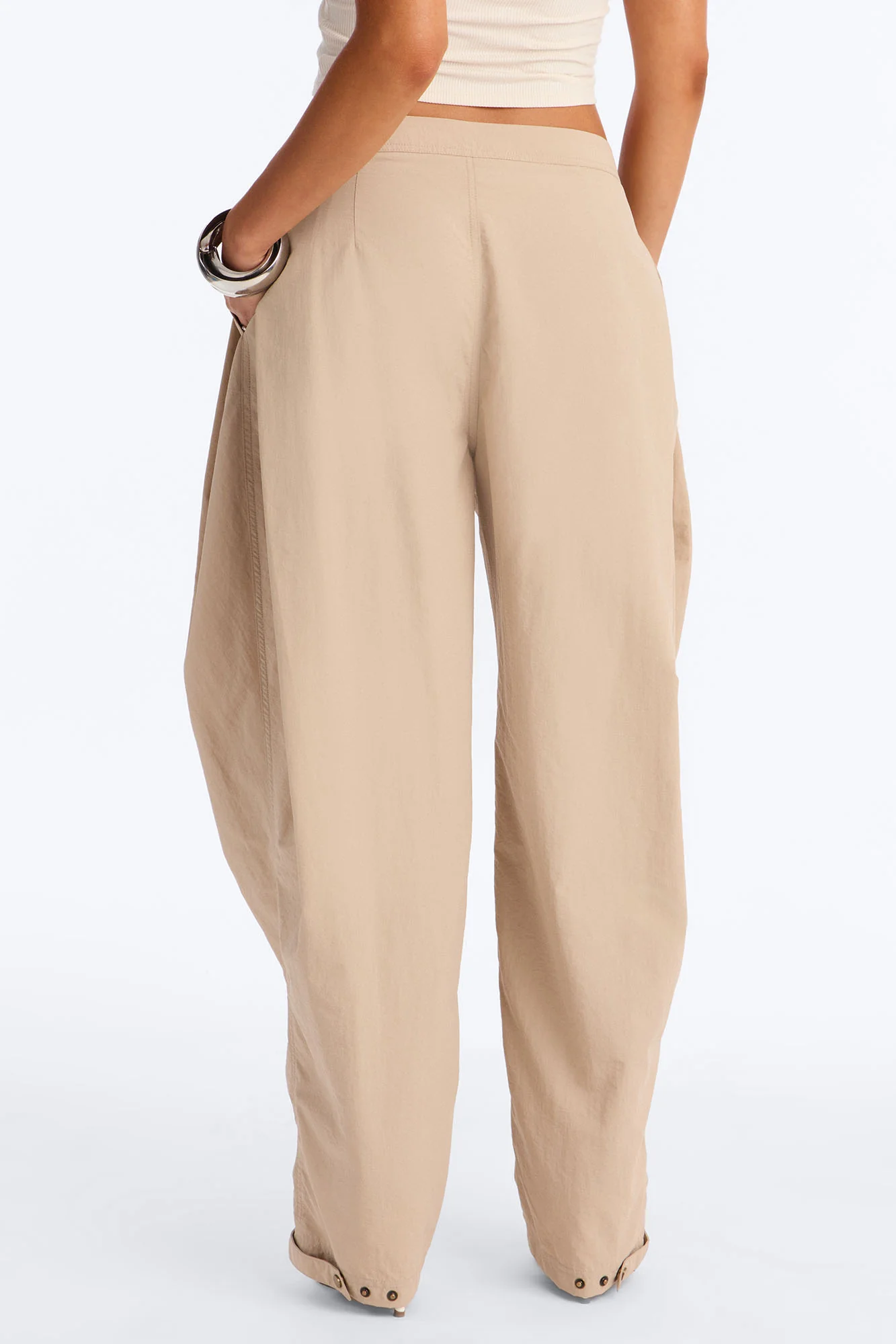 Nylon Windbreaker Pant - Stone - Image 4