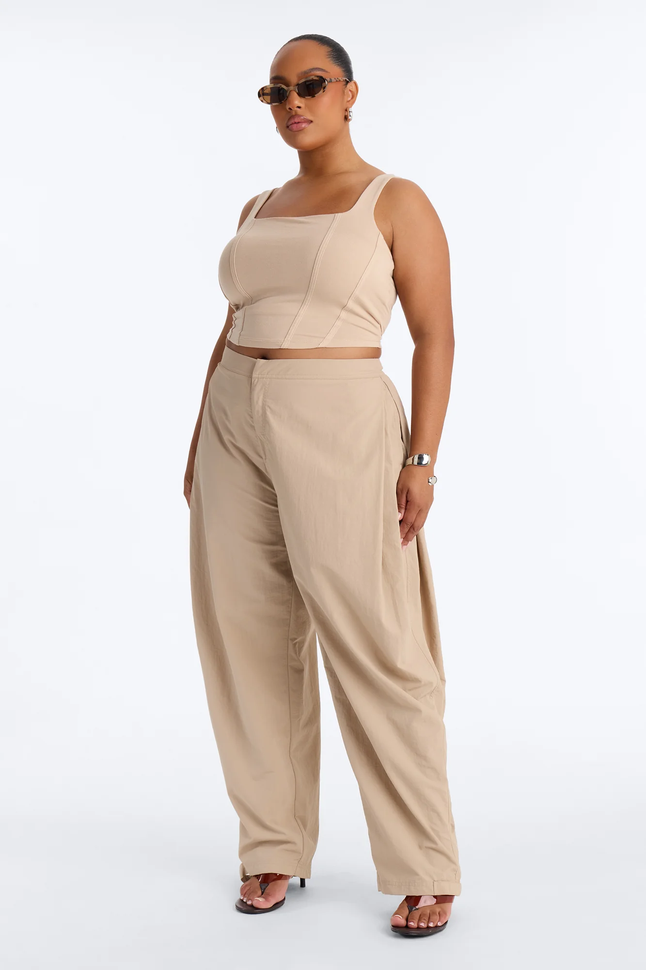 Nylon Windbreaker Pant - Stone - Image 5
