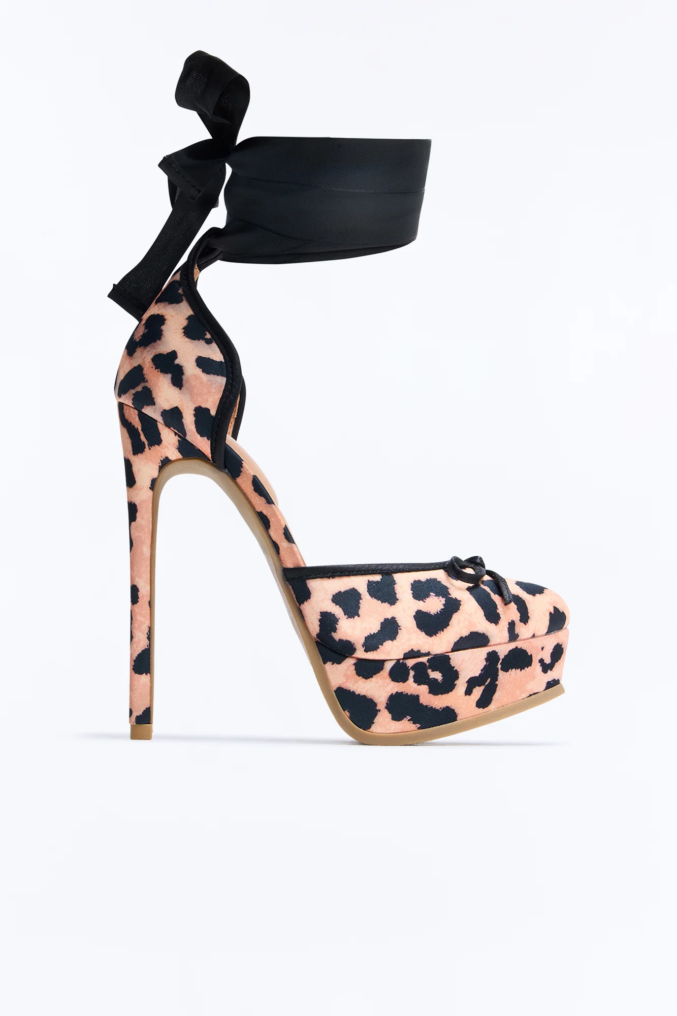 Nyomie Bow Ballet Pumps - Leopard