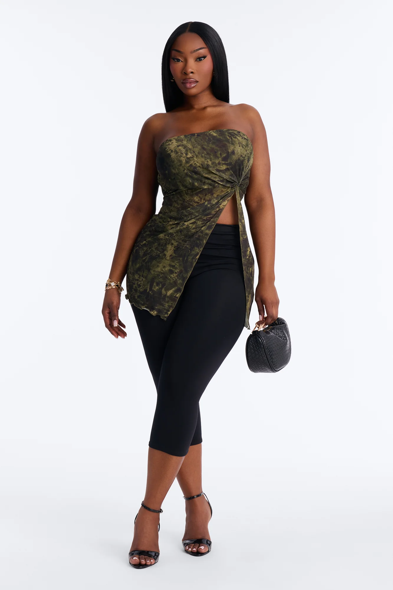 Oasis Dream Mesh Ruched Tube Top - Green/combo - Image 6