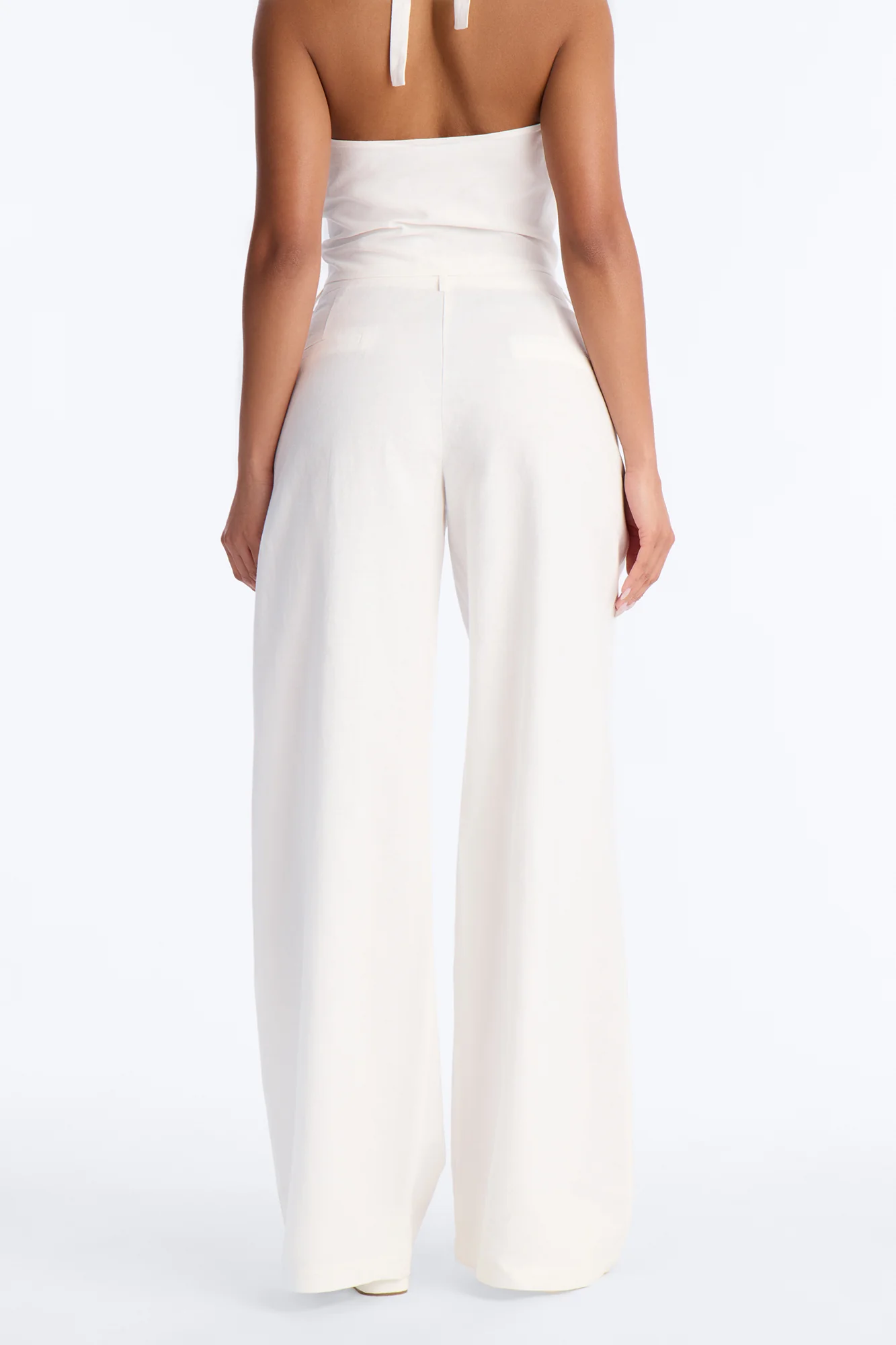 Ocean Breeze Linen Low Rise Pant 33″ - White - Image 4