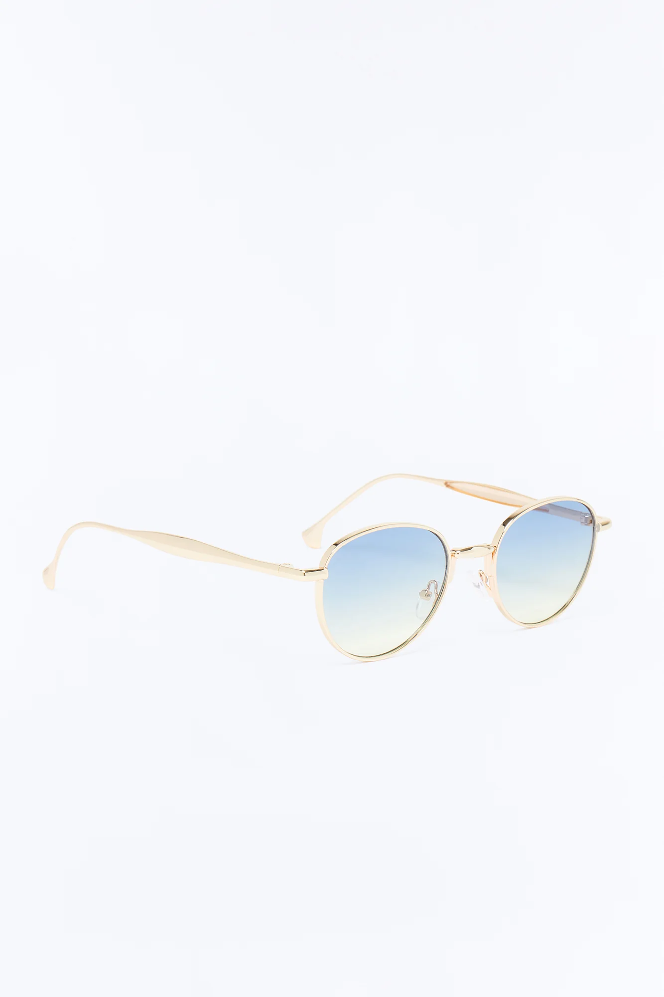 Ocean Eyes Round Sunglasses - Gold/Blue - Image 4
