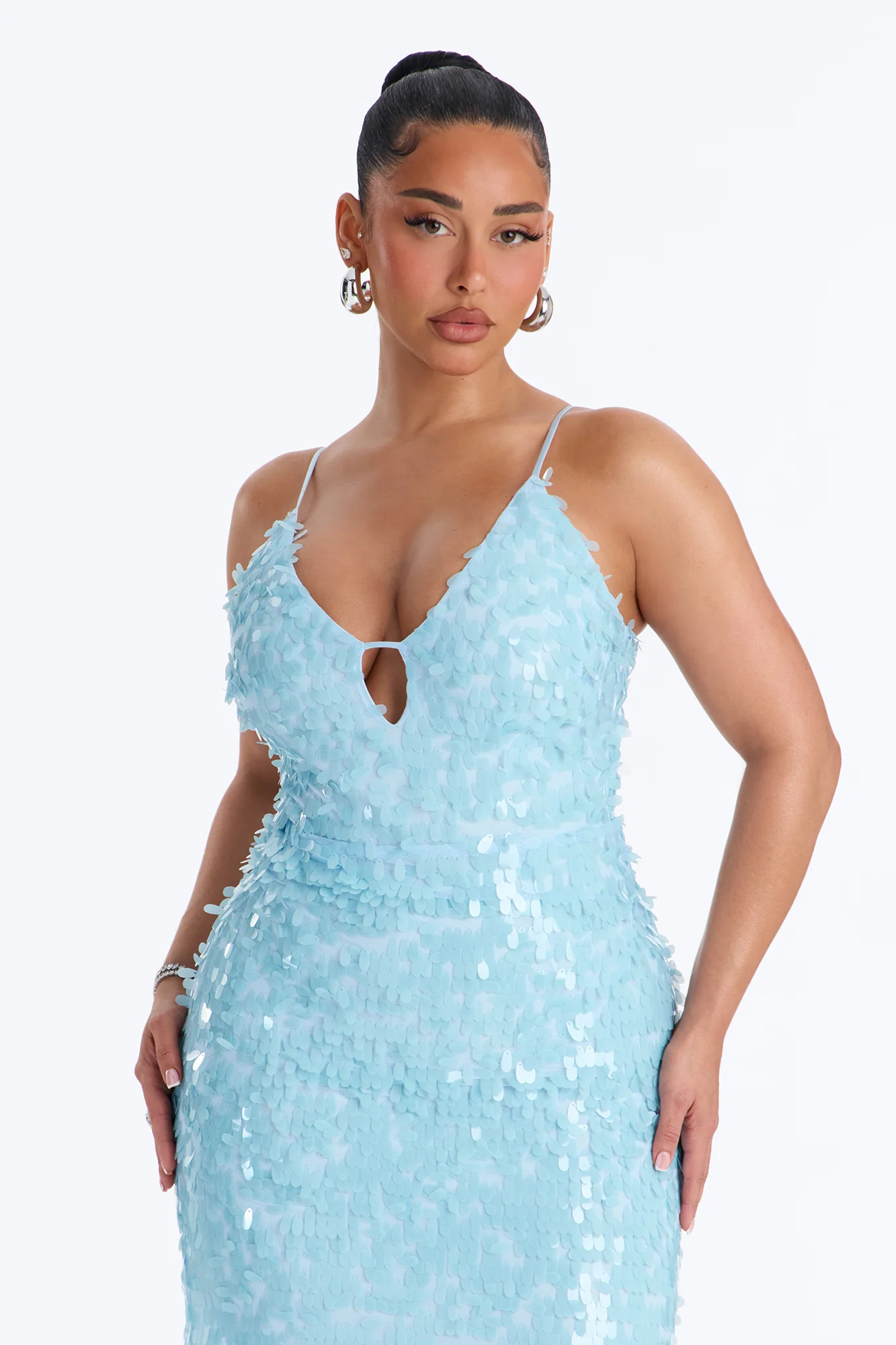 Ocean Eyes Sequin Gown - Light Blue - Image 2