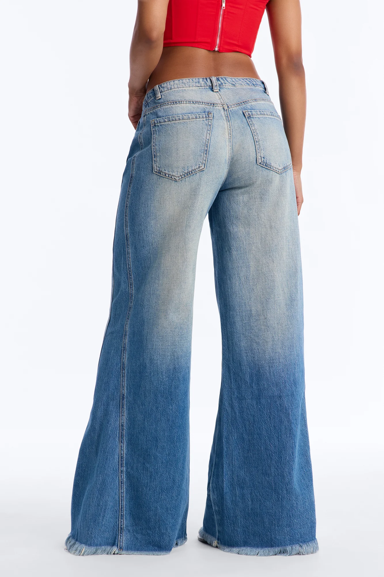 Oceanfront Wide Leg Jeans - Medium Wash - Image 4