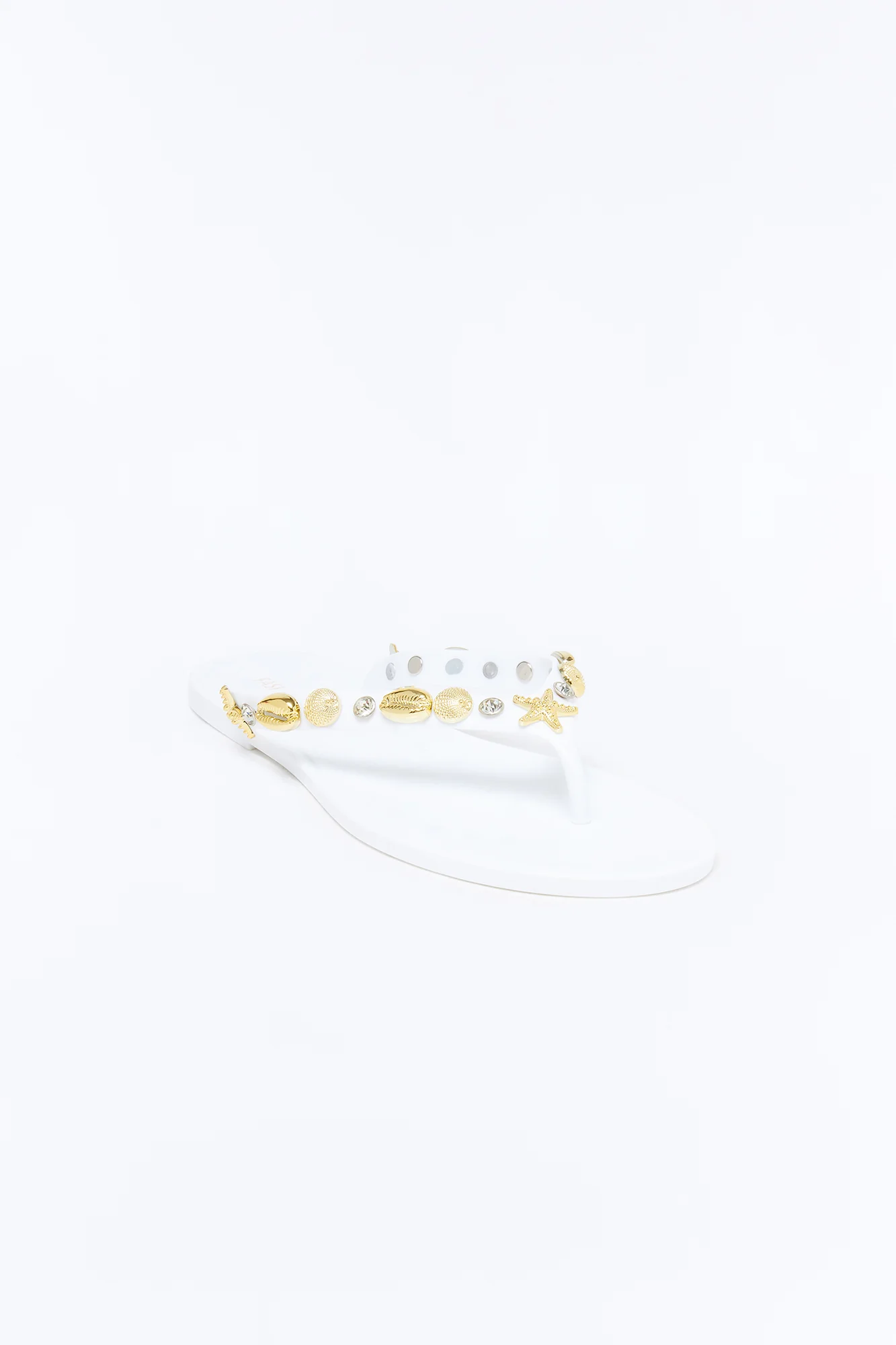 Odella Seashell Jelly Flip Flops - White - Image 2