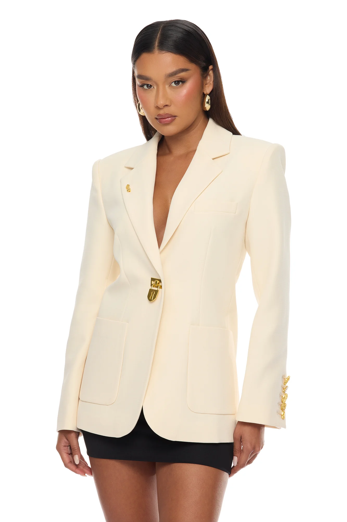 Odette Hardware Blazer - Cream
