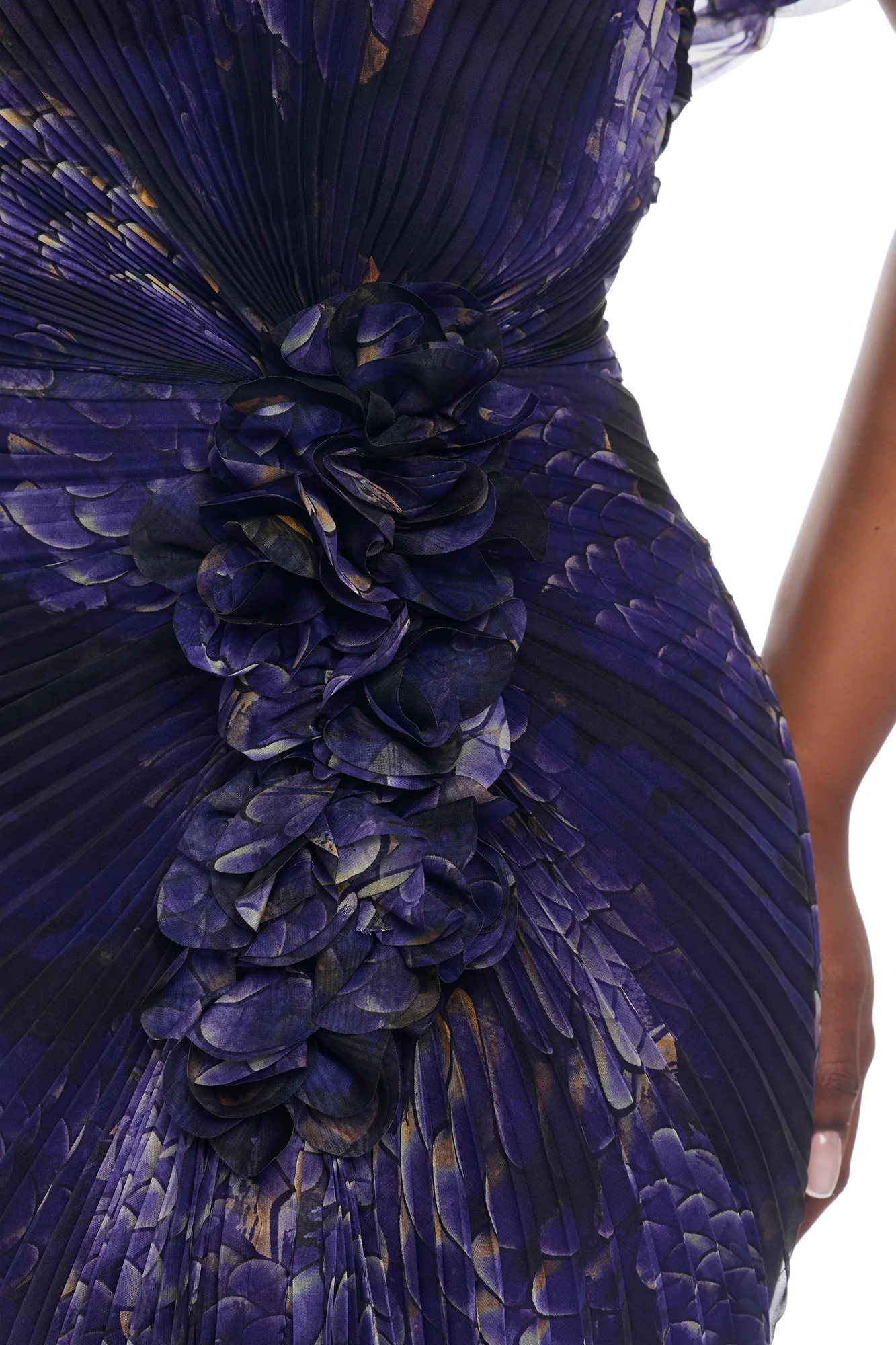 Odette Pleated Chiffon Gown - Purple/combo - Image 8