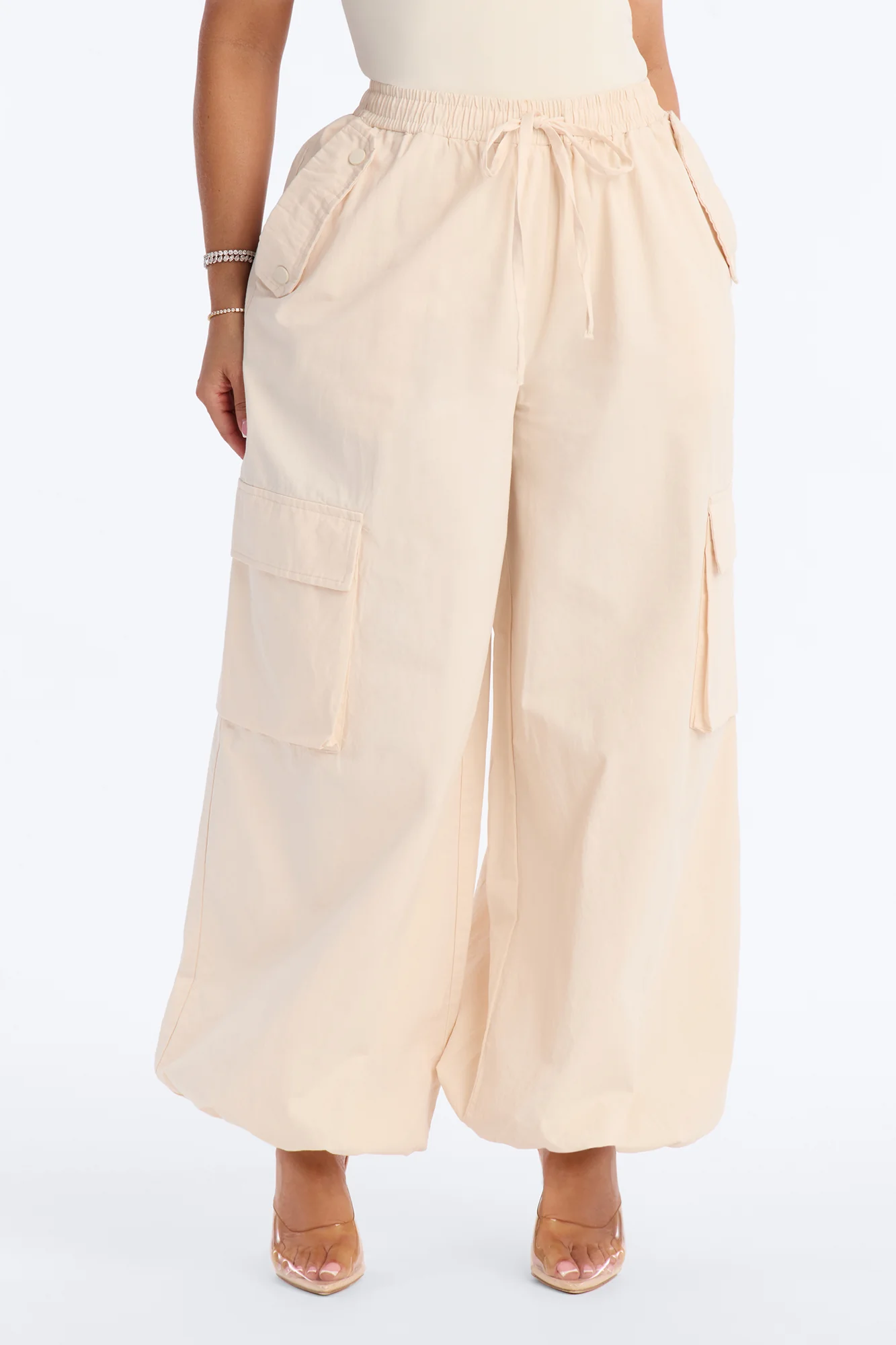 Off Duty Twill Cargo Jogger Pant 31″ - Cream - Image 2