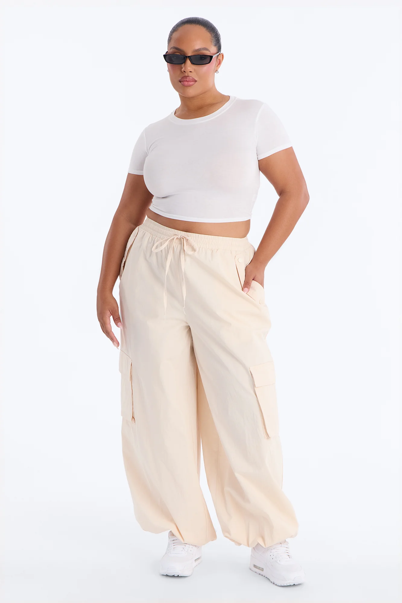 Off Duty Twill Cargo Jogger Pant 31″ - Cream - Image 5