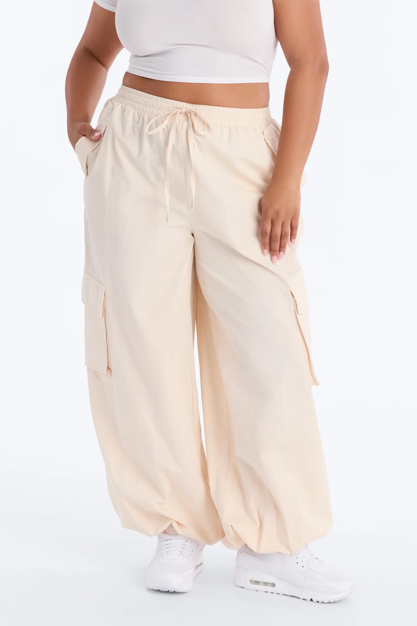 Off Duty Twill Cargo Jogger Pant 31″ - Cream - Image 6