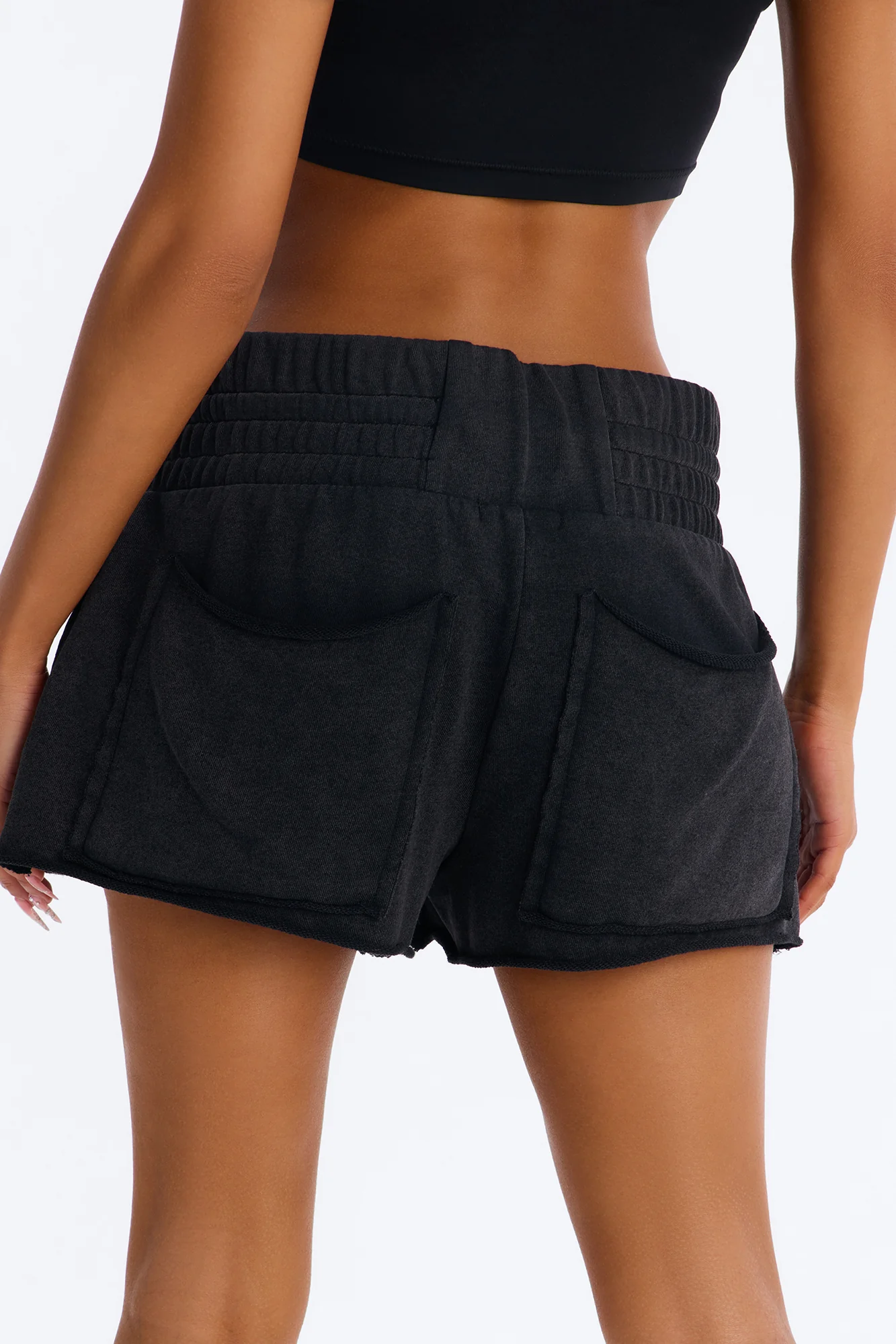 Off Duty Washed Lounge Short - Black - Image 3
