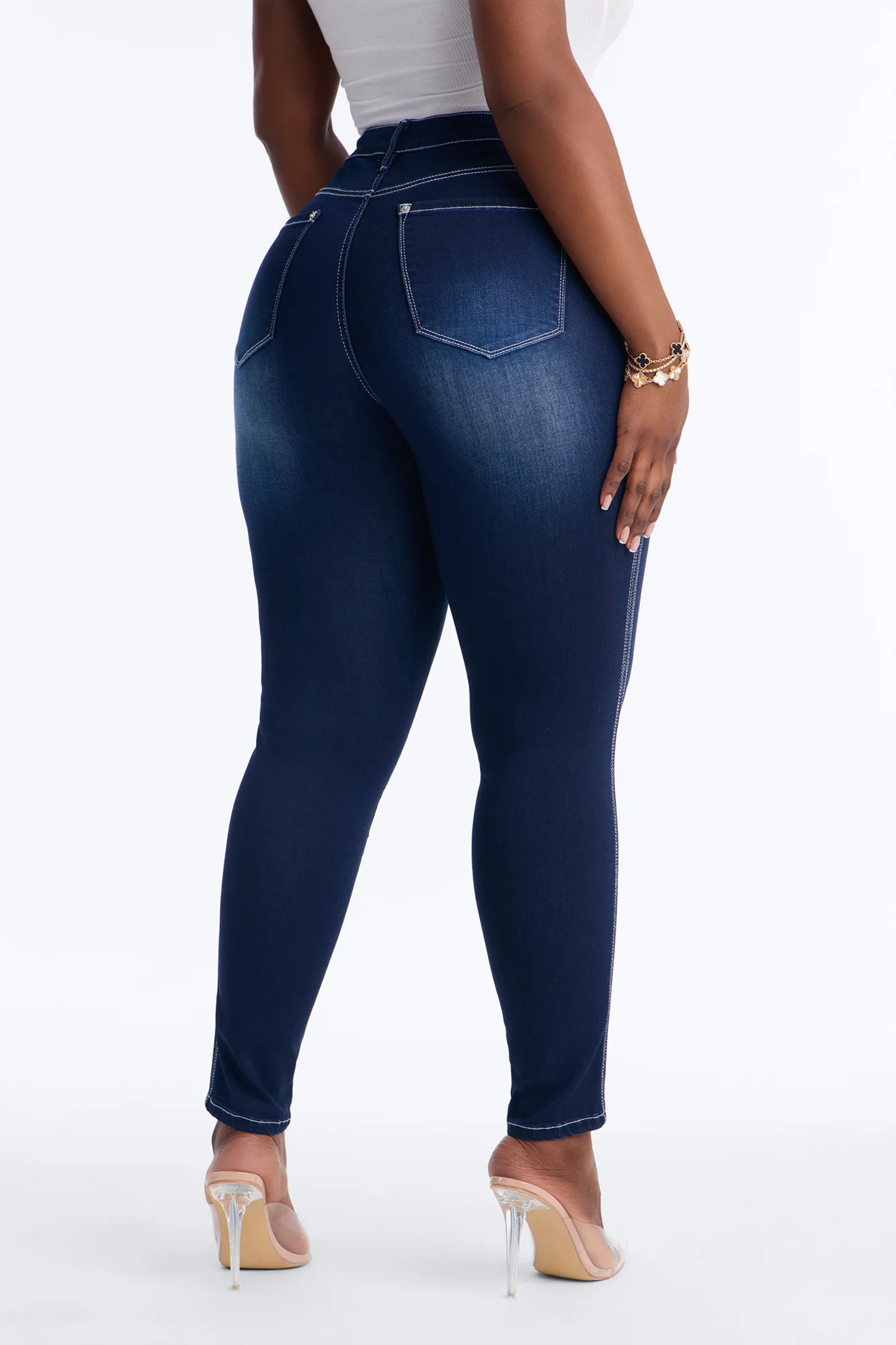 Off Record Soft Stretch Skinny Jeans - Dark Wash - Image 8