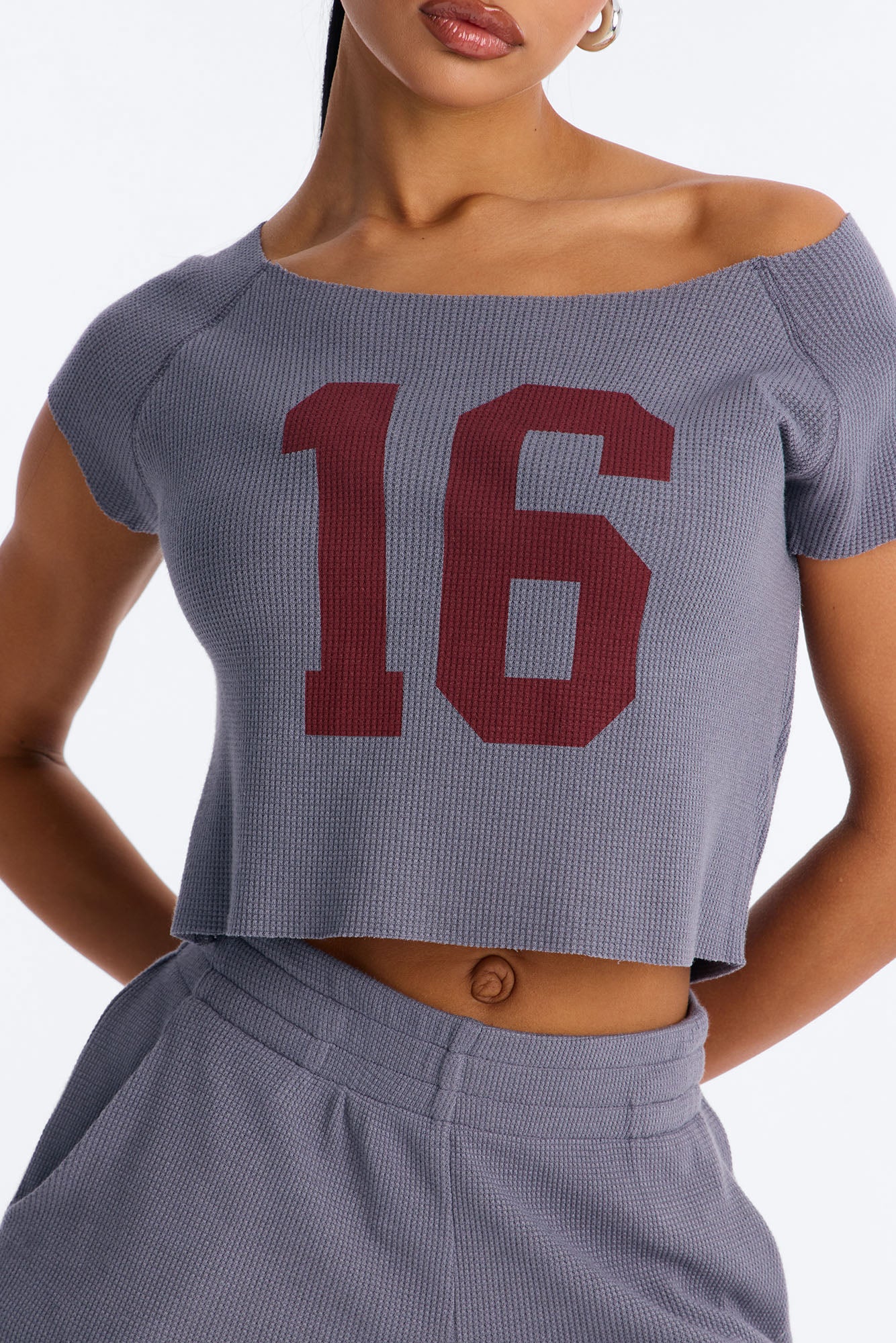 Off Season 16' Waffle Short Set - Slate Blue - Image 3
