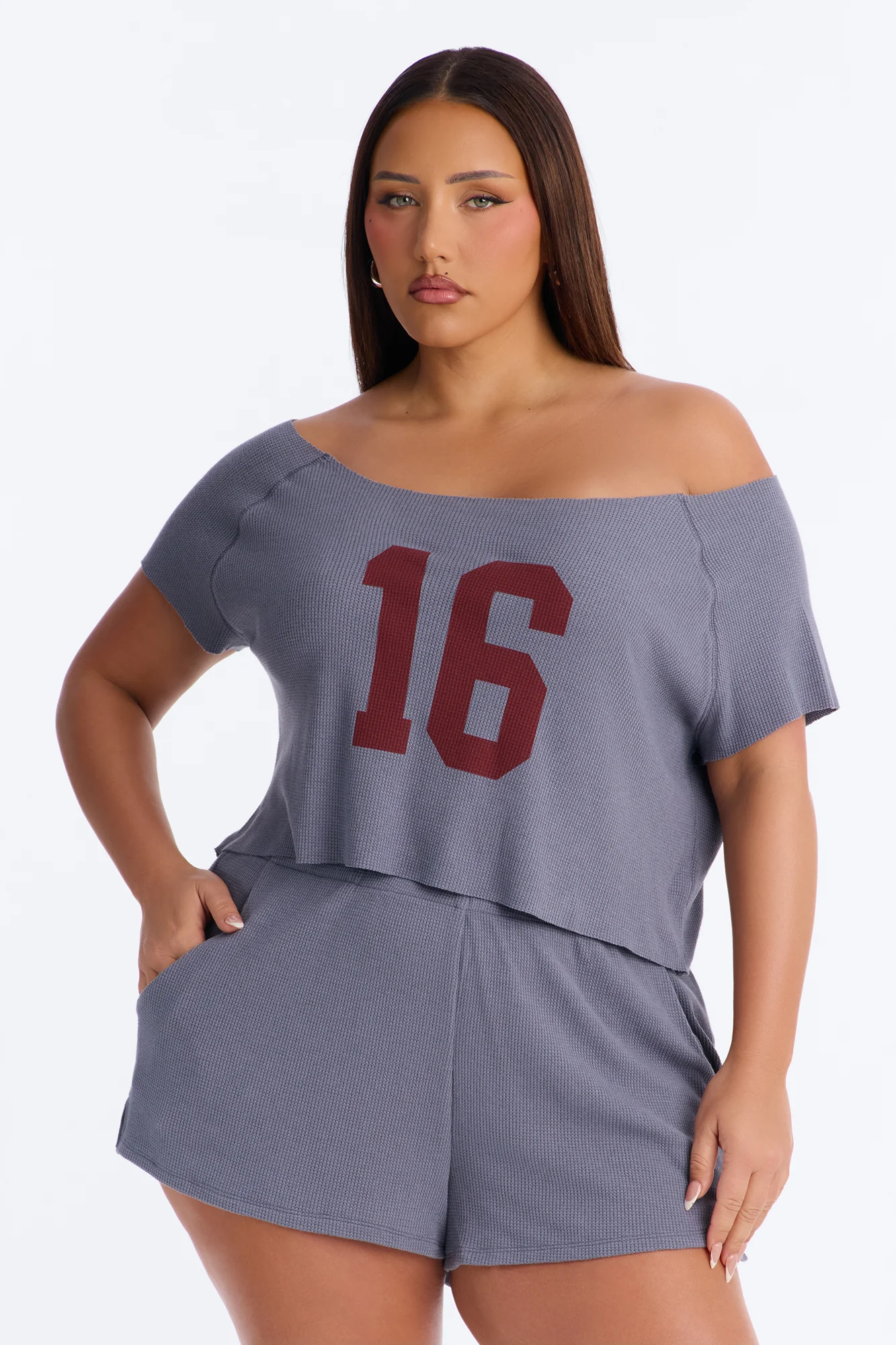 Off Season 16' Waffle Short Set - Slate Blue - Image 7