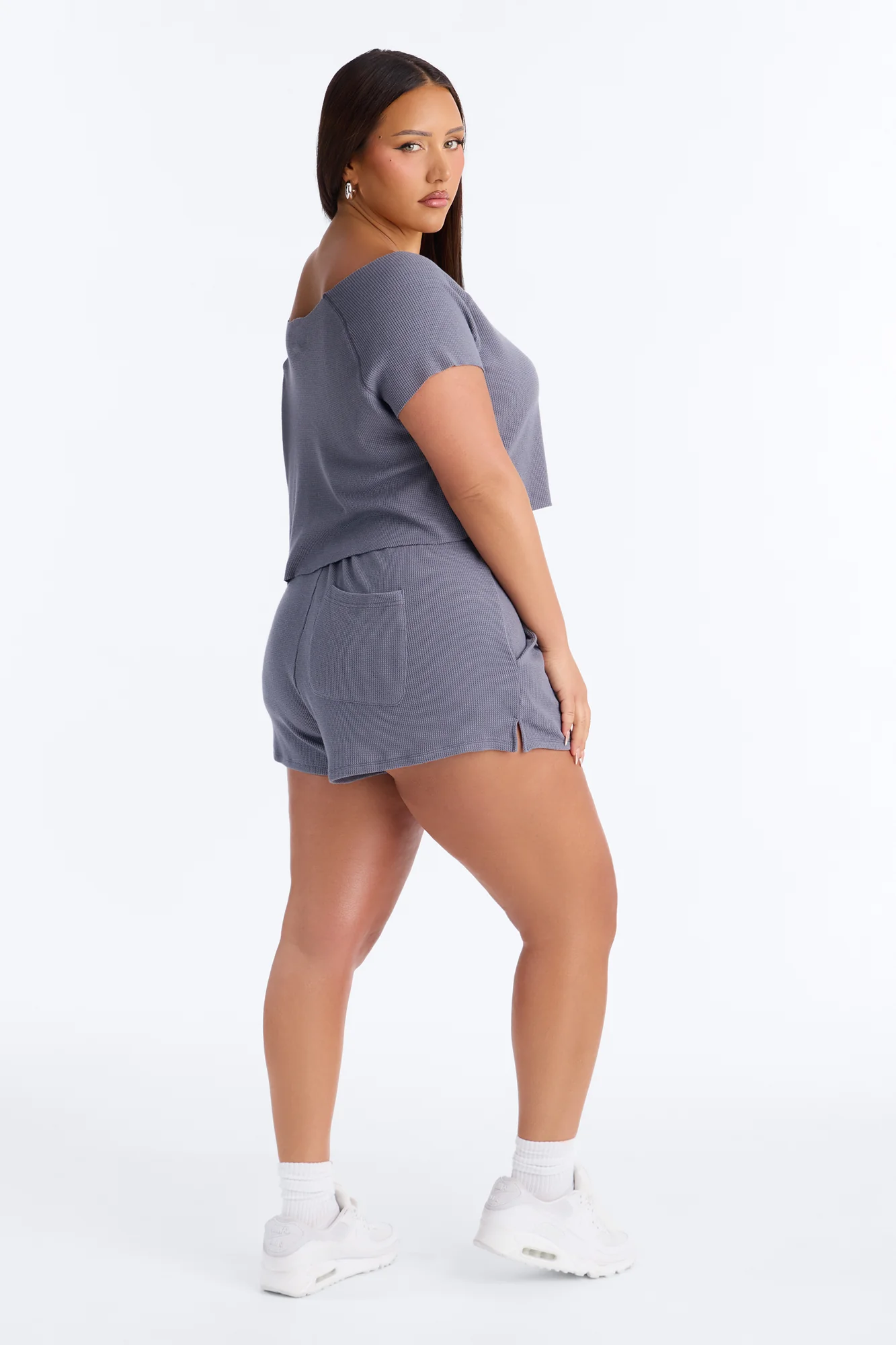 Off Season 16' Waffle Short Set - Slate Blue - Image 8