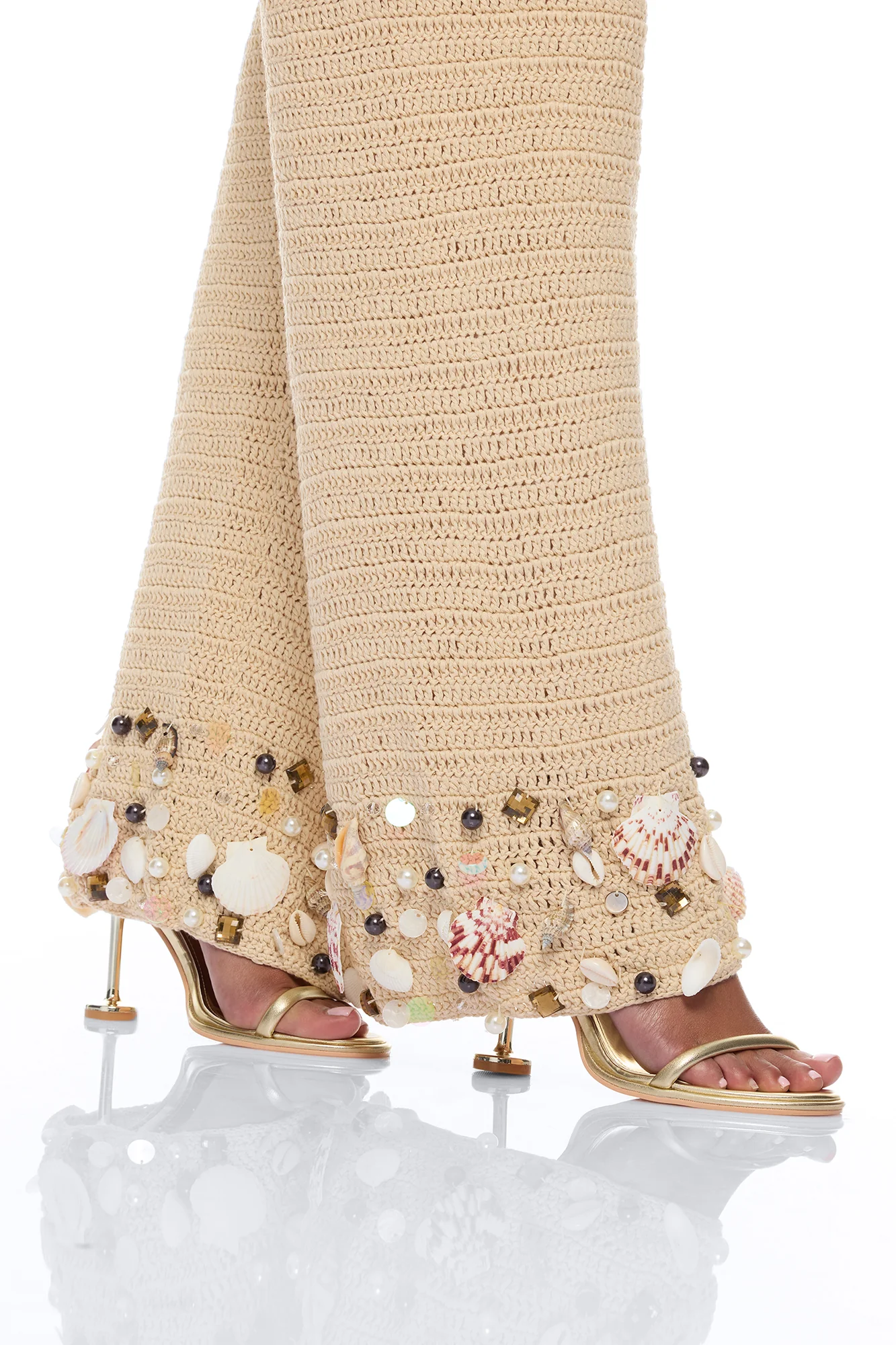 Off The Grid Crochet Sunsuit Pant 2 Piece Set - Sand - Image 7