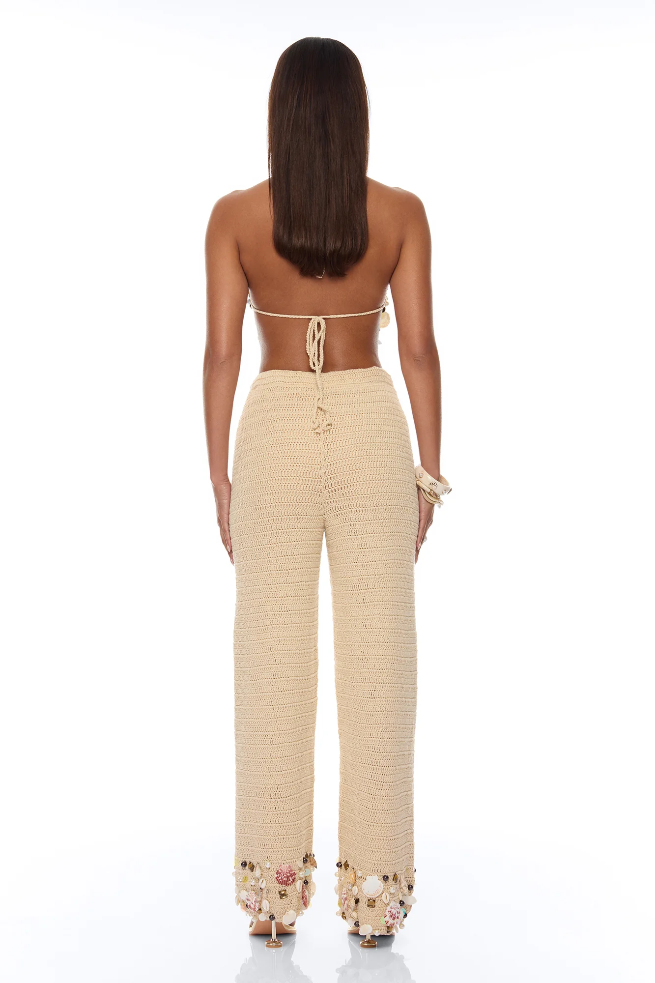 Off The Grid Crochet Sunsuit Pant 2 Piece Set - Sand - Image 8